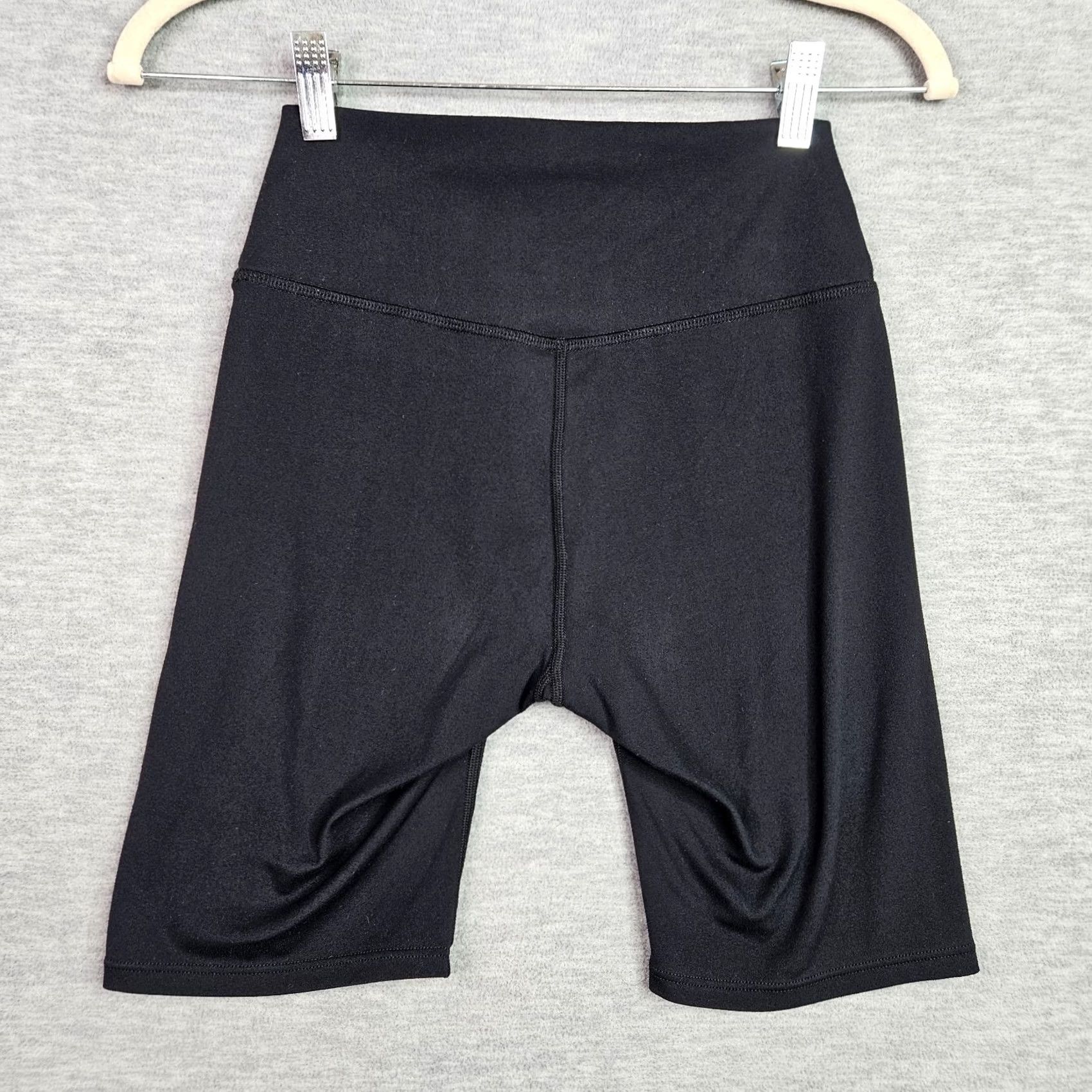 Vintage Joah Brown Women’s Black Biker Shorts Hight Rise Stretch Size M/L Size 32" / US 10 / IT 46 - 2 Thumbnail