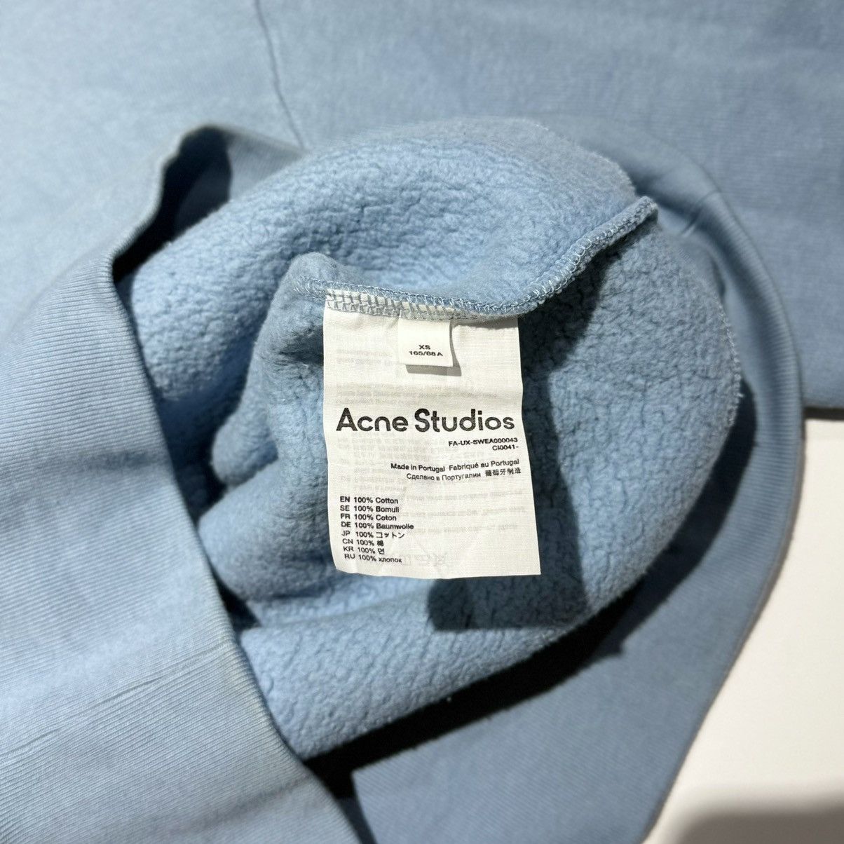 Acne Studios Acne Studios Mineral Blue Face Logo Half-Zip Sweater Size US S / EU 44-46 / 1 - 8 Thumbnail