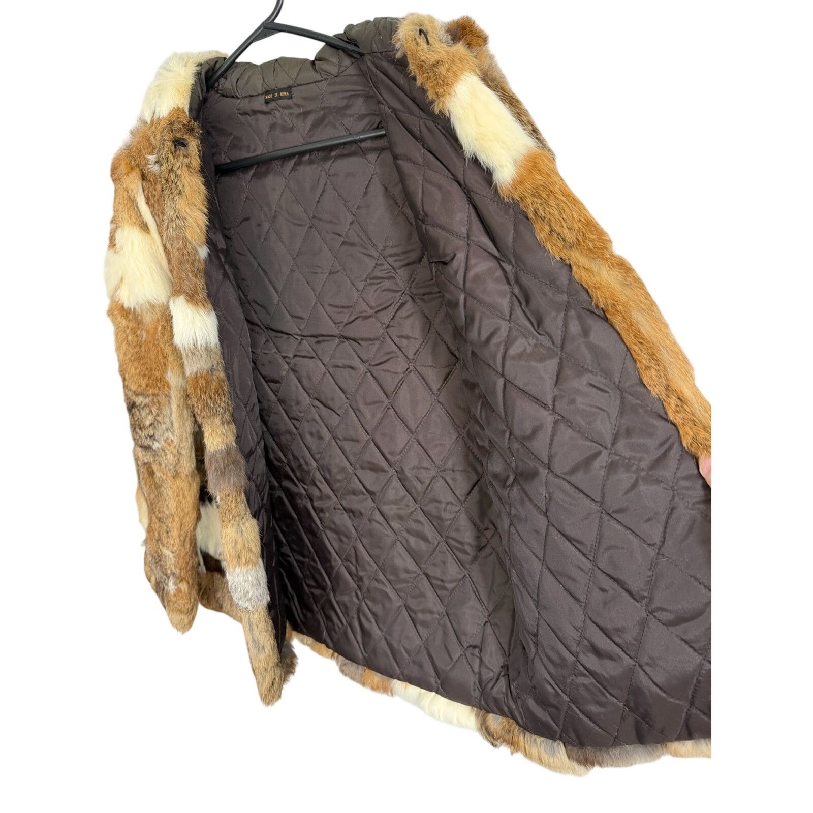 Vintage Vintage Authentic 100% Women's Rabbit Fur Patchwork Coat Size L / US 10 / IT 46 - 9 Thumbnail