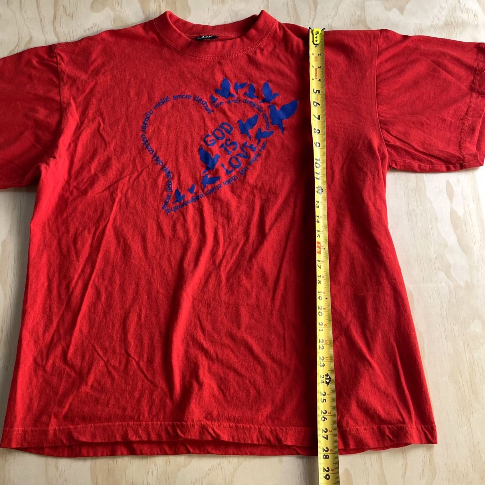 Vintage VINTAGE ADEN God Is Love Shirt Mens 4XL Red Heart Dove T-Shirt Crew Neck Short Sleeve Graphic Print Faith Love Mens Size US XXL / EU 58 / 5 - 5 Thumbnail