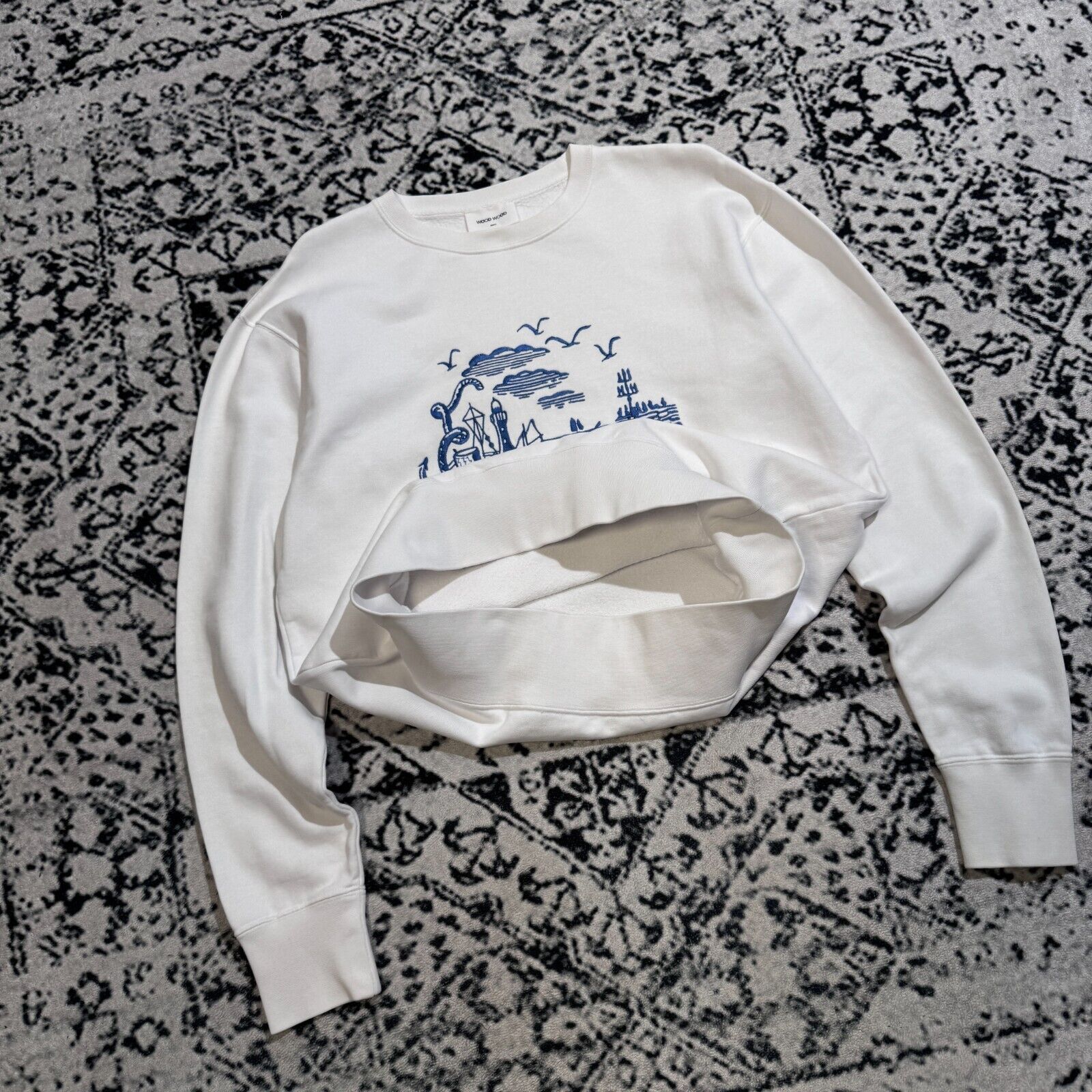 Vintage Vintage Wood White Cotton Crewneck Size S 90s Art Archive Size US S / EU 44-46 / 1 - 10 Thumbnail