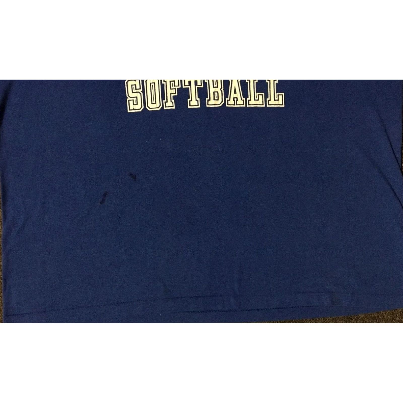 Russell Athletic VINTAGE Russell Athletic Apollo School Softball Shirt XL Blue Long Sleeve Distressed 80s 90s Grunge USA Mens T-Shirt Size US XL / EU 56 / 4 - 4 Thumbnail