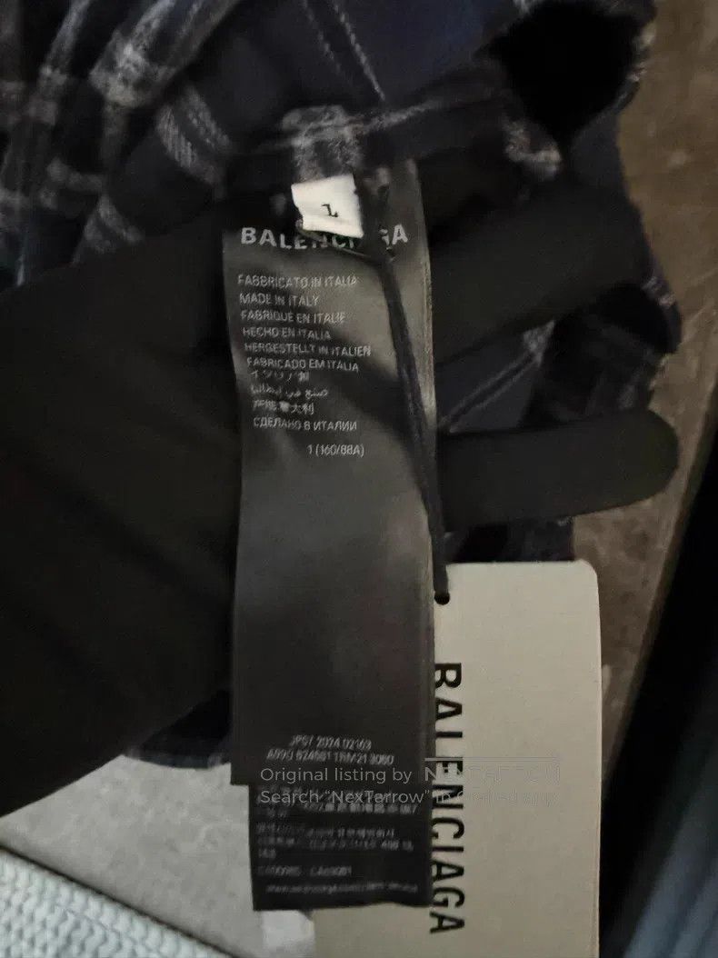 Balenciaga Balenciaga Letter Embroidered Plaid Flannel Hooded Jacket Size US S / EU 44-46 / 1 - 4 Thumbnail