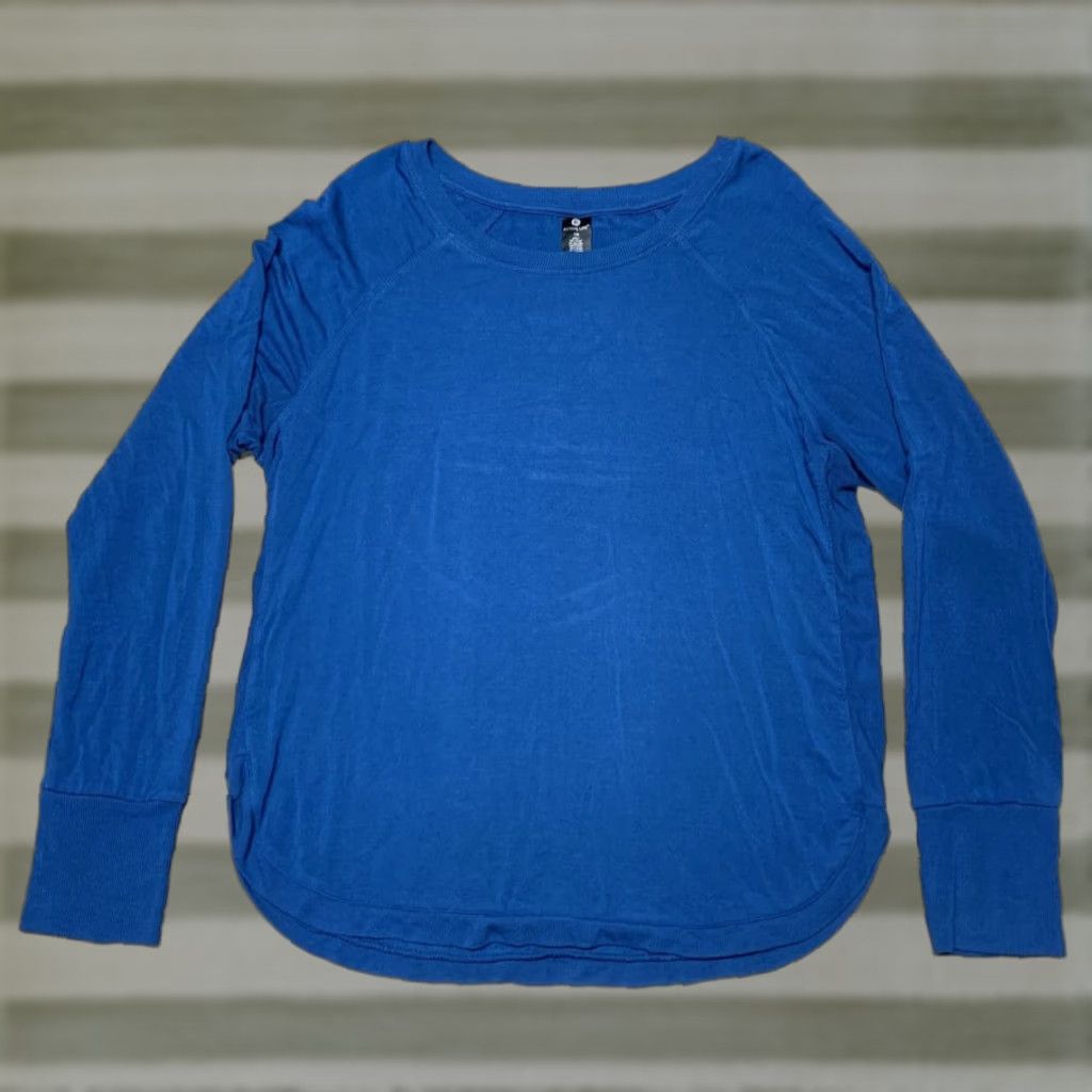 Alife Active Life Womens Blue Scoop Neck Side Slit Pullover Size Large Shirt Womens Regular Blue Pullover Arranged for Search Visibility Size L / US 10 / IT 46 - 1 Thumbnail