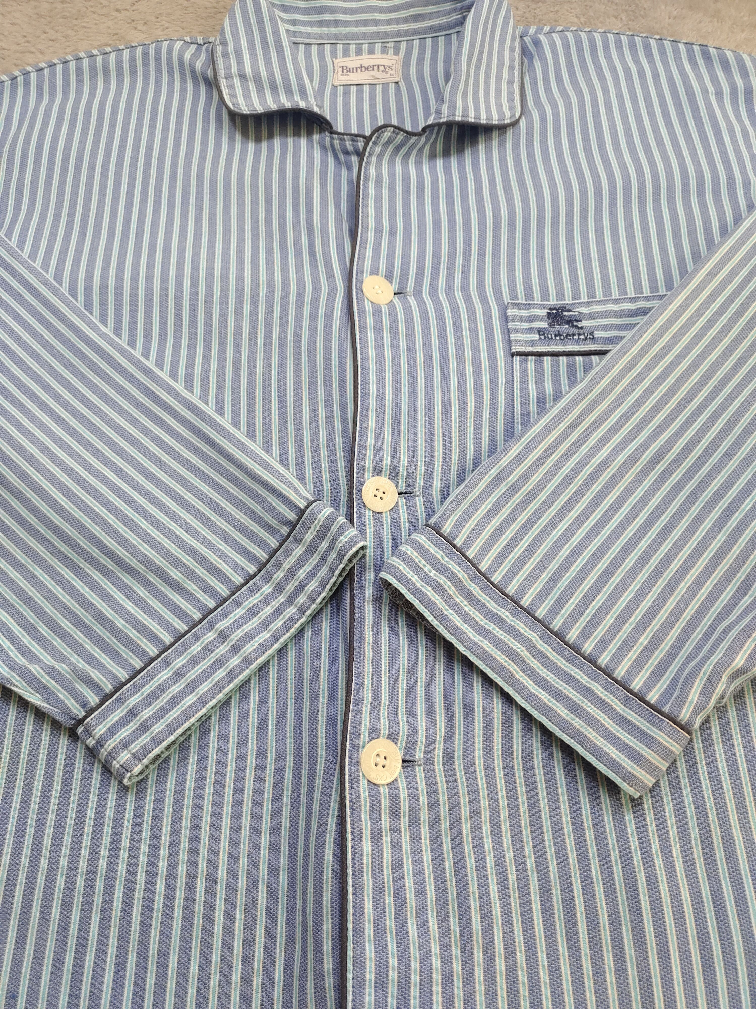 Burberry VINTAGE 90s BURBERRYS ICE BLUE CANDY STRIPE PYJAMAS SET M Size US M / EU 48-50 / 2 - 5 Thumbnail