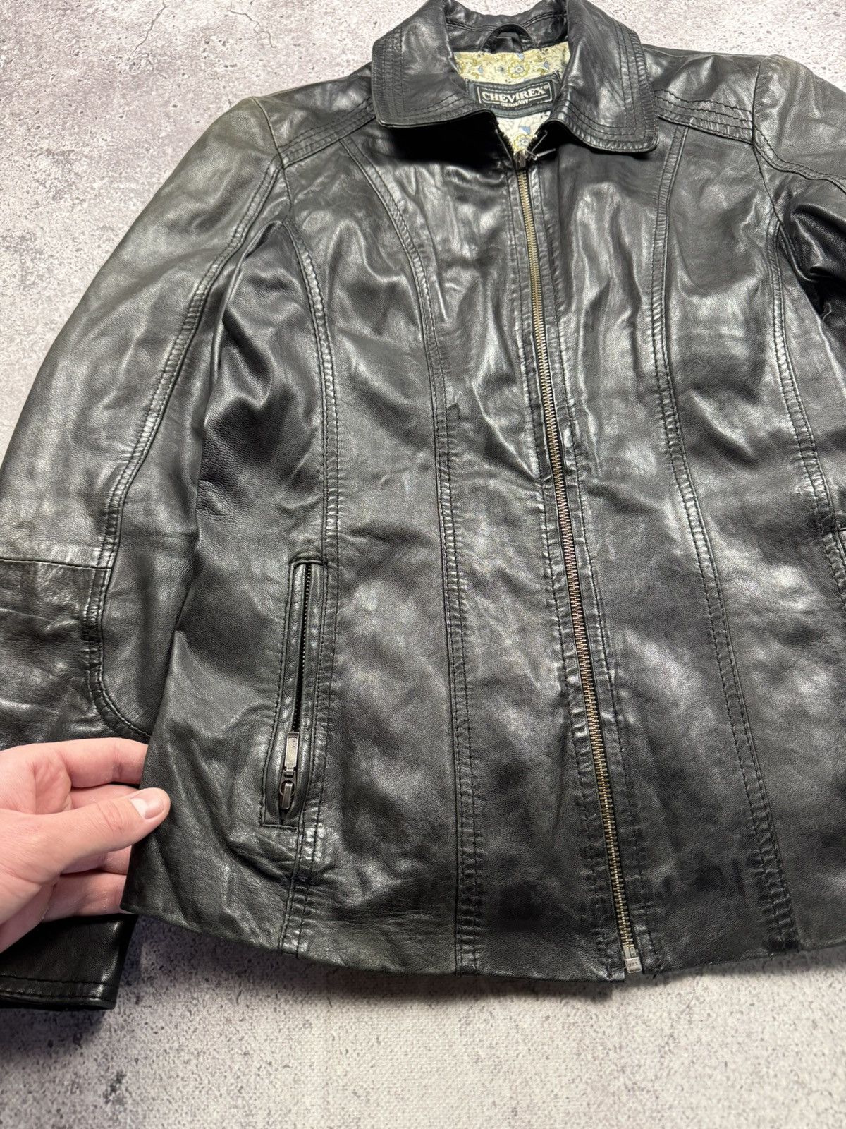 Japanese Brand FADED CROPPED AVANT GARDE LEATHER JACKET OWENS STYLE Y2K Size US S / EU 44-46 / 1 - 7 Thumbnail