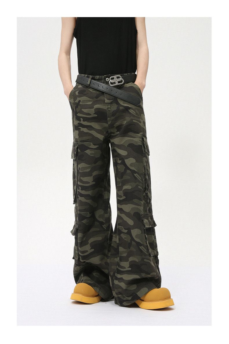 Japanese Brand × Jean Camouflage Multi-Pocket Wide-Leg Straight Washed Jeans Size US 32 / EU 48 - 3 Thumbnail
