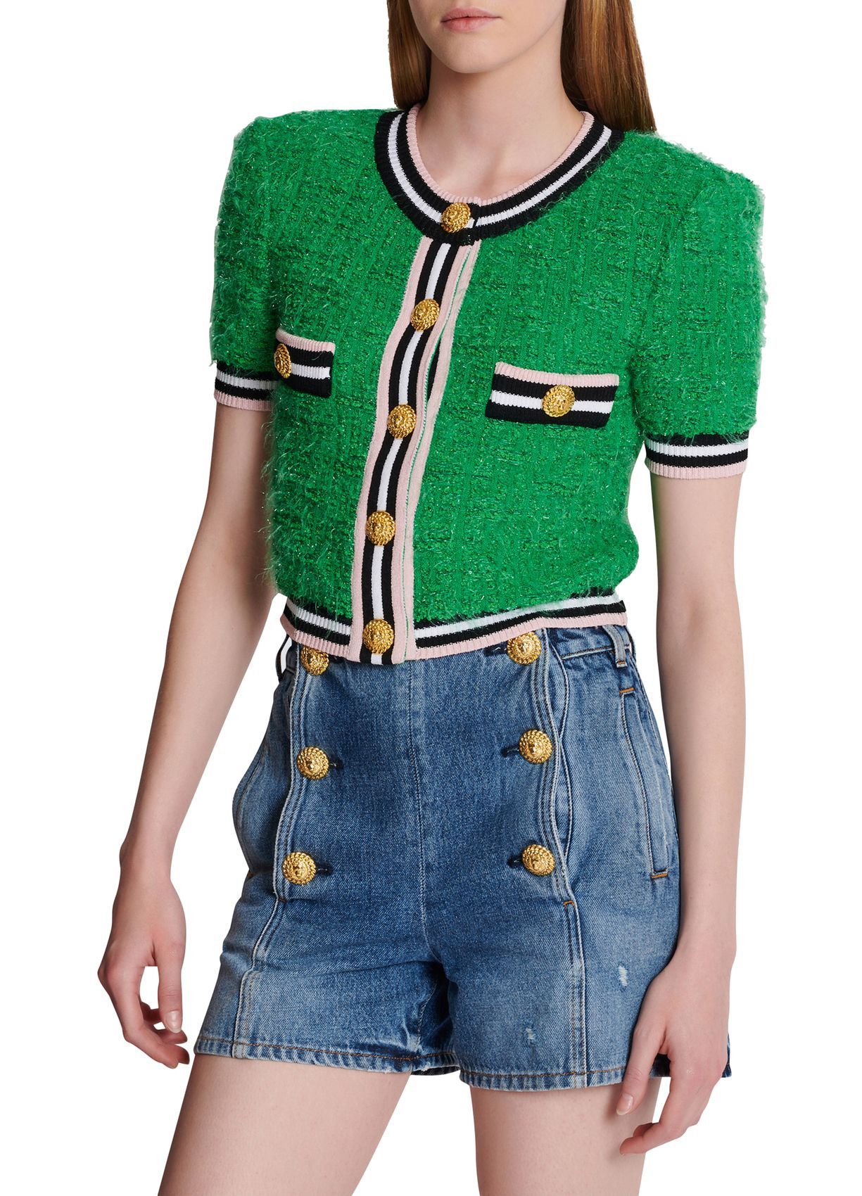 Balmain o1s1wg110125 Knit Cardigan in Multicolor Size S / US 4 / IT 40 - 6 Thumbnail