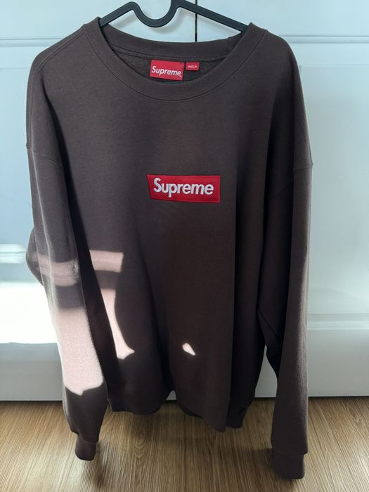 Supreme Supreme Box Logo Crewneck FW22 Brown | Grailed