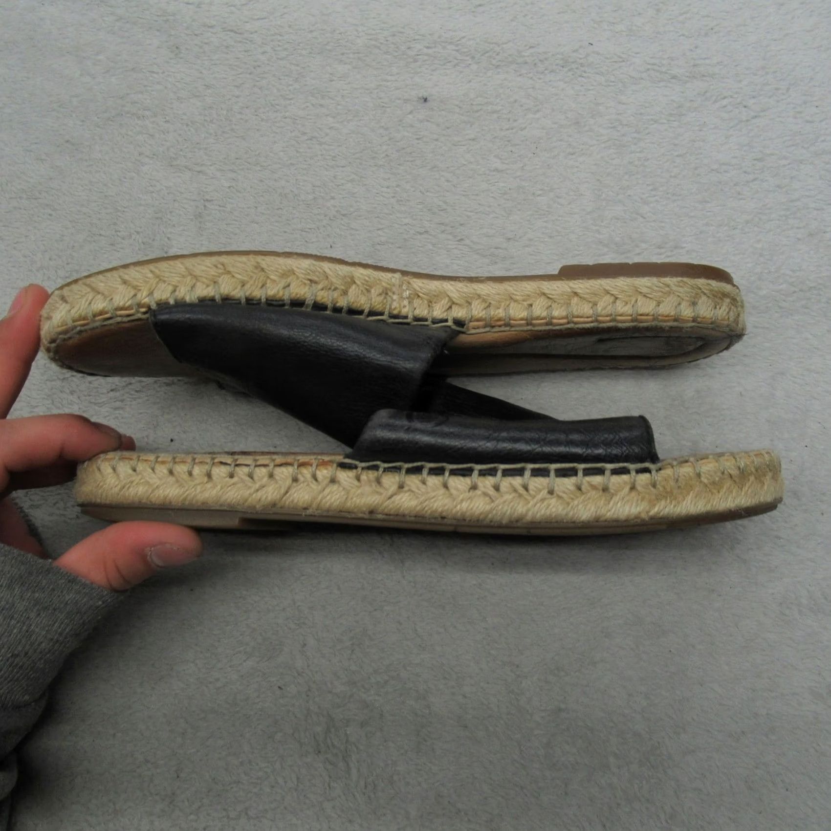 Born Born Womens Sandal Casual Espadrille Flat Leather Slip On Black 7M Shoes Size US 7 / IT 37 - 3 Thumbnail