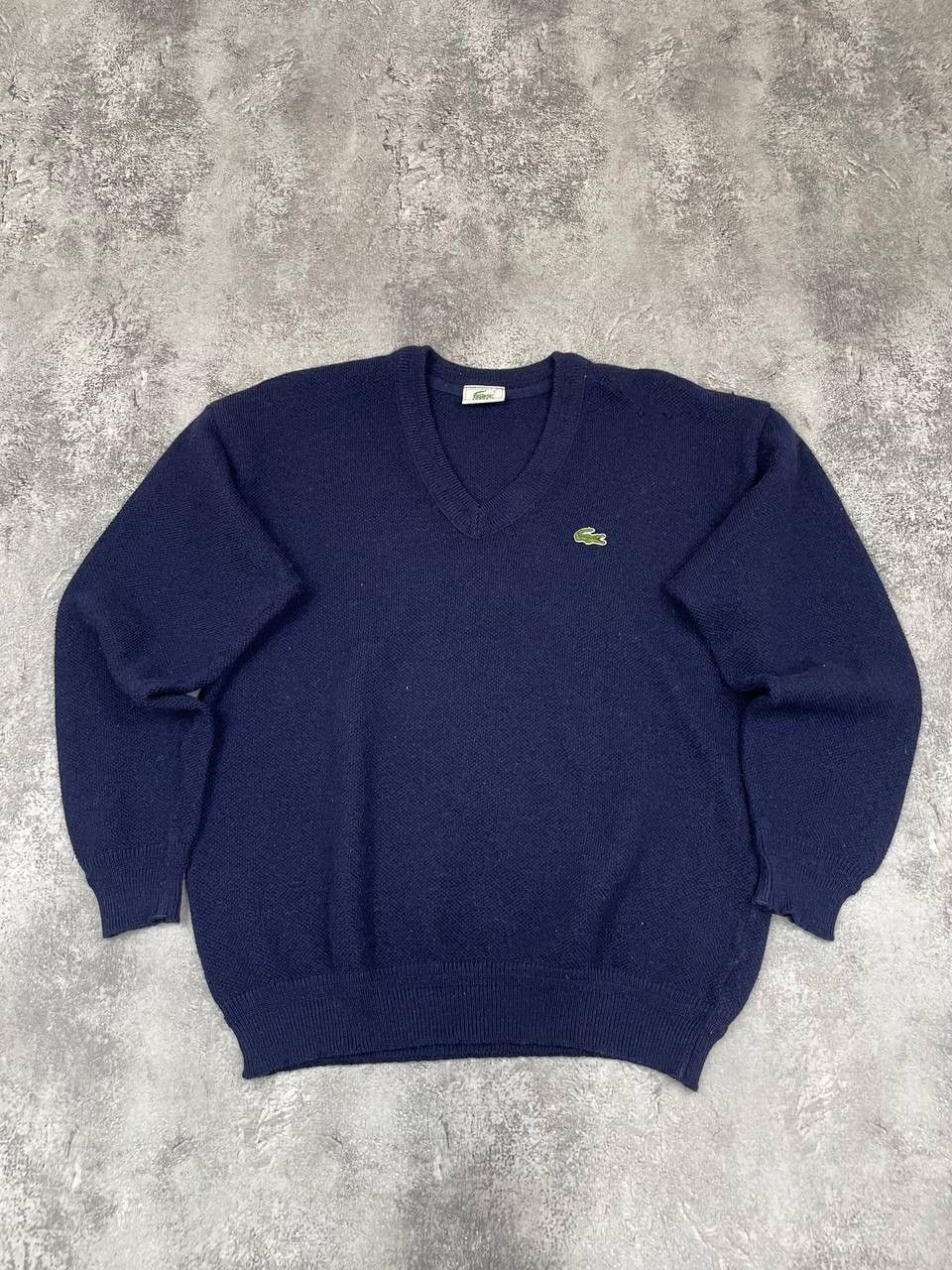 Lacoste Lacoste Men’s Vintage Sweater V Neck Navy Size Large Size US L / EU 52-54 / 3 - 1 Thumbnail