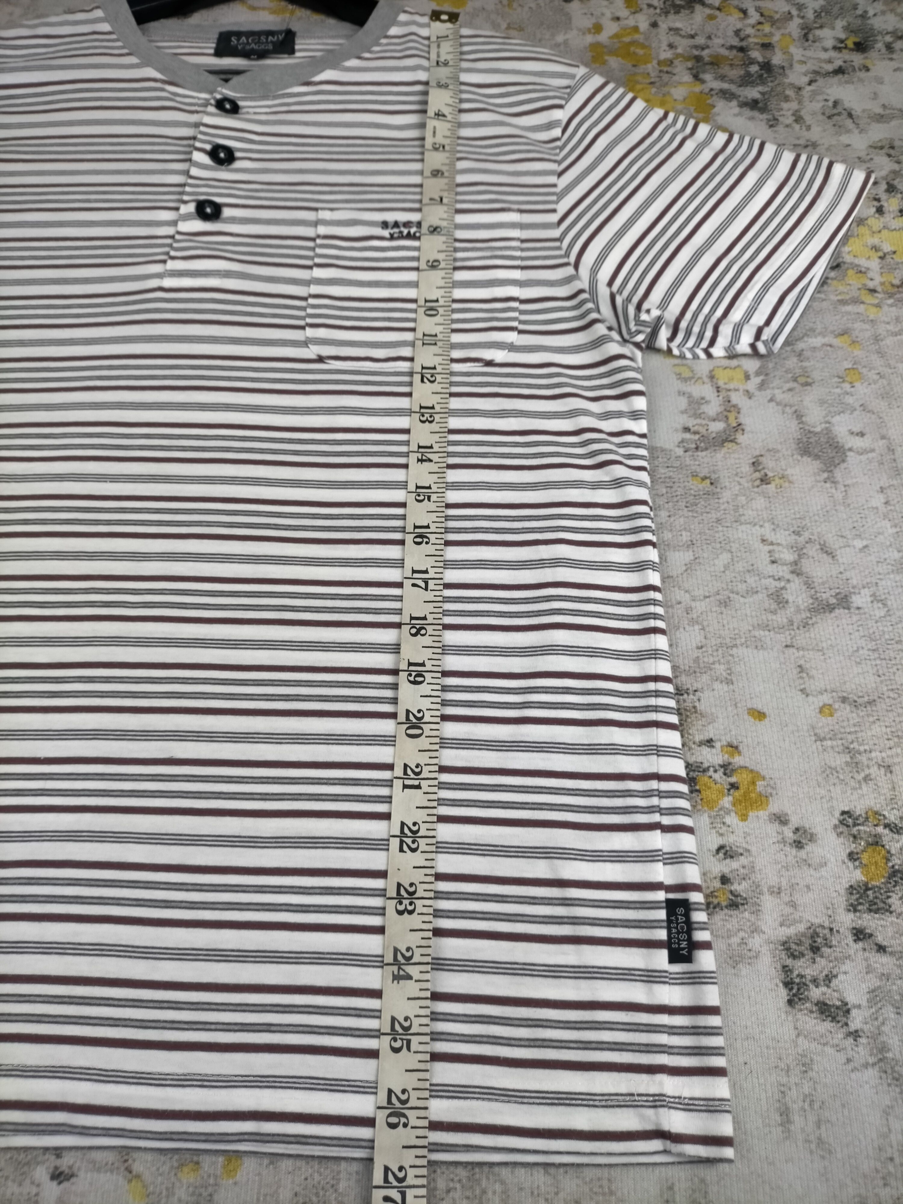 Yohji Yamamoto 🔥Y'saccs Vintage Button Single Pocket Stripe Tshirt Size US M / EU 48-50 / 2 - 8 Thumbnail