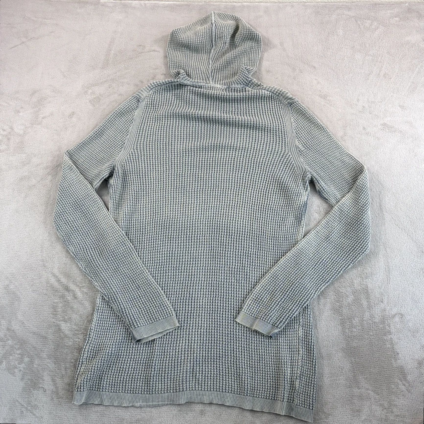 John Varvatos John Varvatos USA Argento Waffle Knit Hoodie Men XL Grey Long Sleeve Pullover Size US XL / EU 56 / 4 - 5 Thumbnail