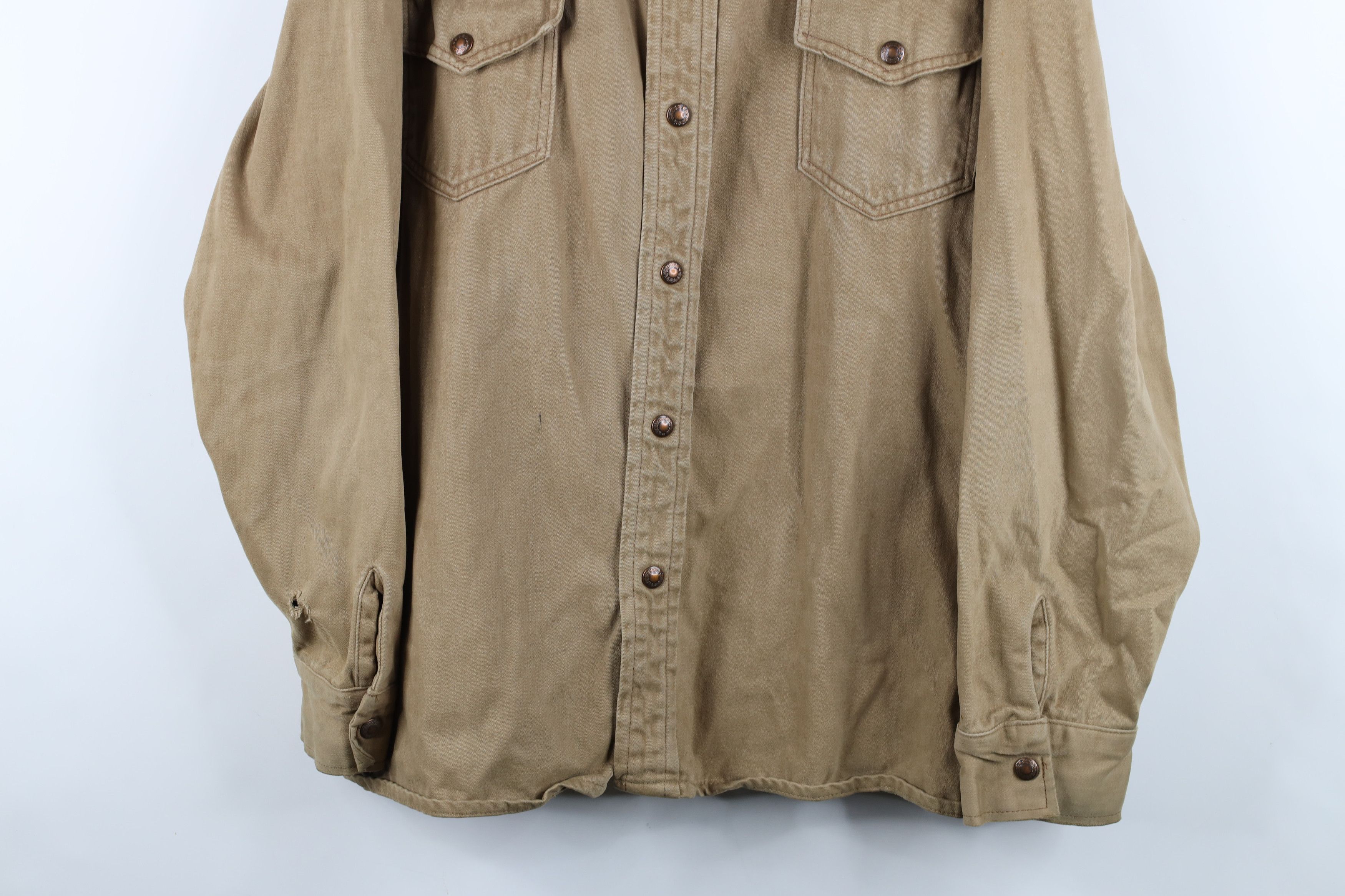 Vintage Vintage 60s 70s Heavy Western Chamois Cloth Shirt Jacket USA Size US XXL / EU 58 / 5 - 3 Thumbnail
