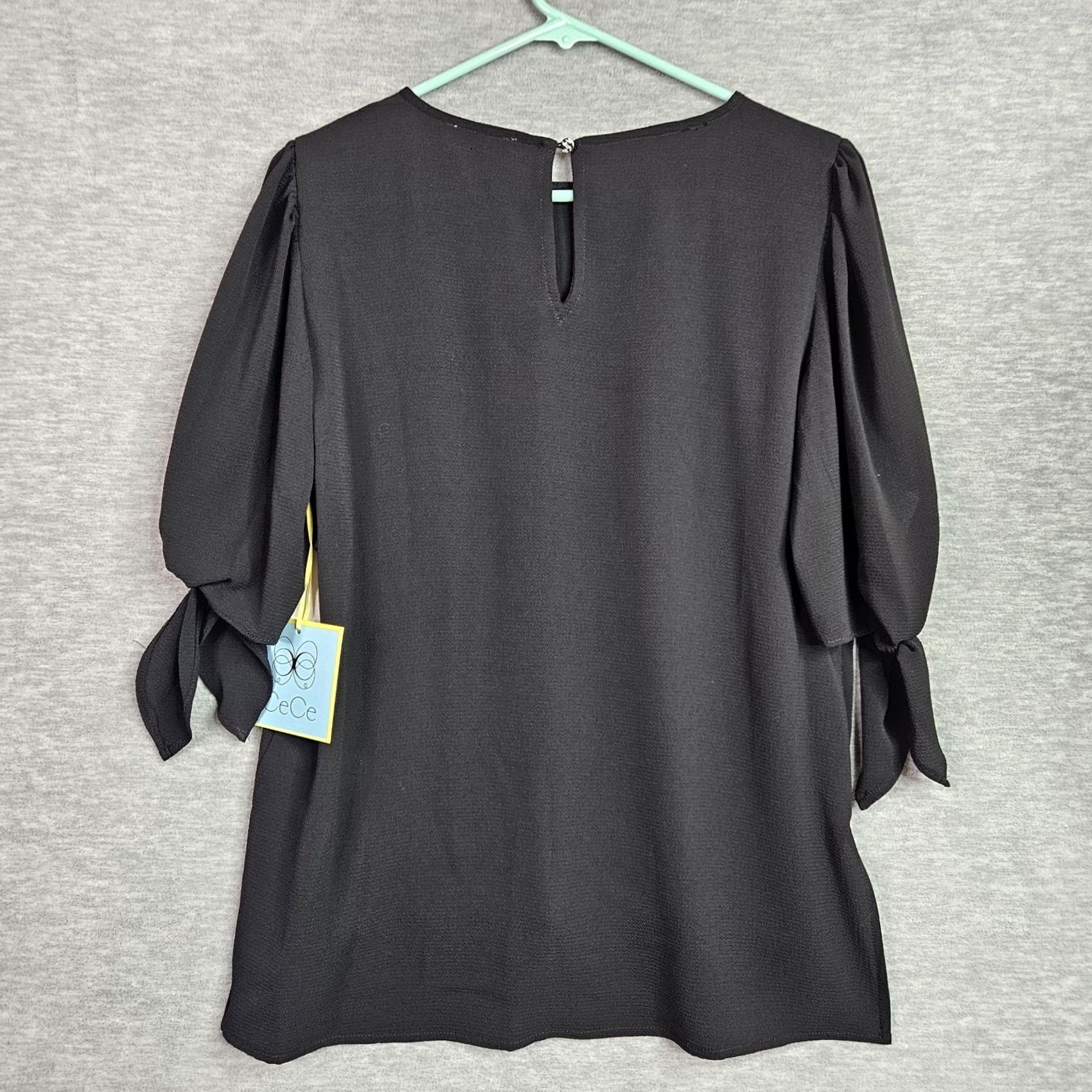 Vintage CeCe Blouse Short Sleeve Black Size S Lightweight NWT Casual Long Sleeve Round Neck Regular Womens Shirt Size S / US 4 / IT 40 - 2 Thumbnail