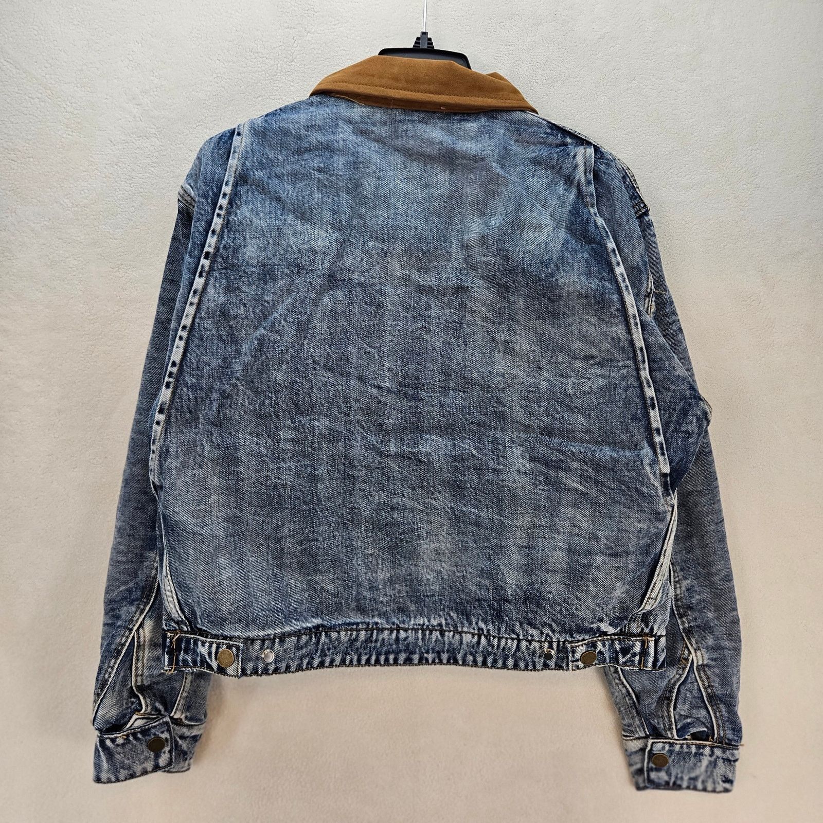 MNML MNML UNISEX SMALL COLLARD WORK DENIM JACKET NWT DISTRESSED Size US S / EU 44-46 / 1 - 5 Thumbnail