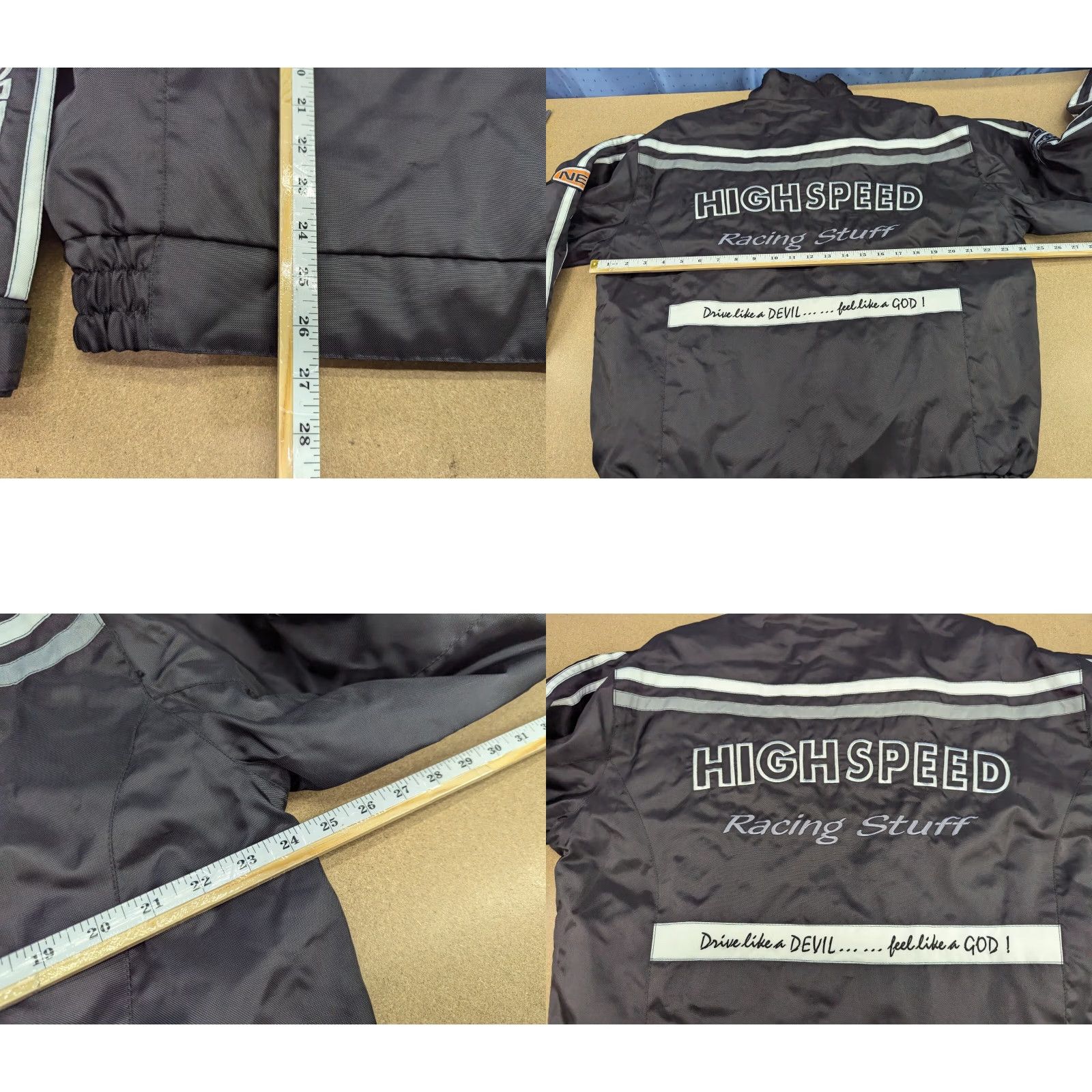 Vintage POLO Motorcycle Jacket Mens Size XL Black High Speed Racing Staff Full Zip Waterproof Vintage Nylon Solid Long Jacket Size US XL / EU 56 / 4 - 8 Thumbnail