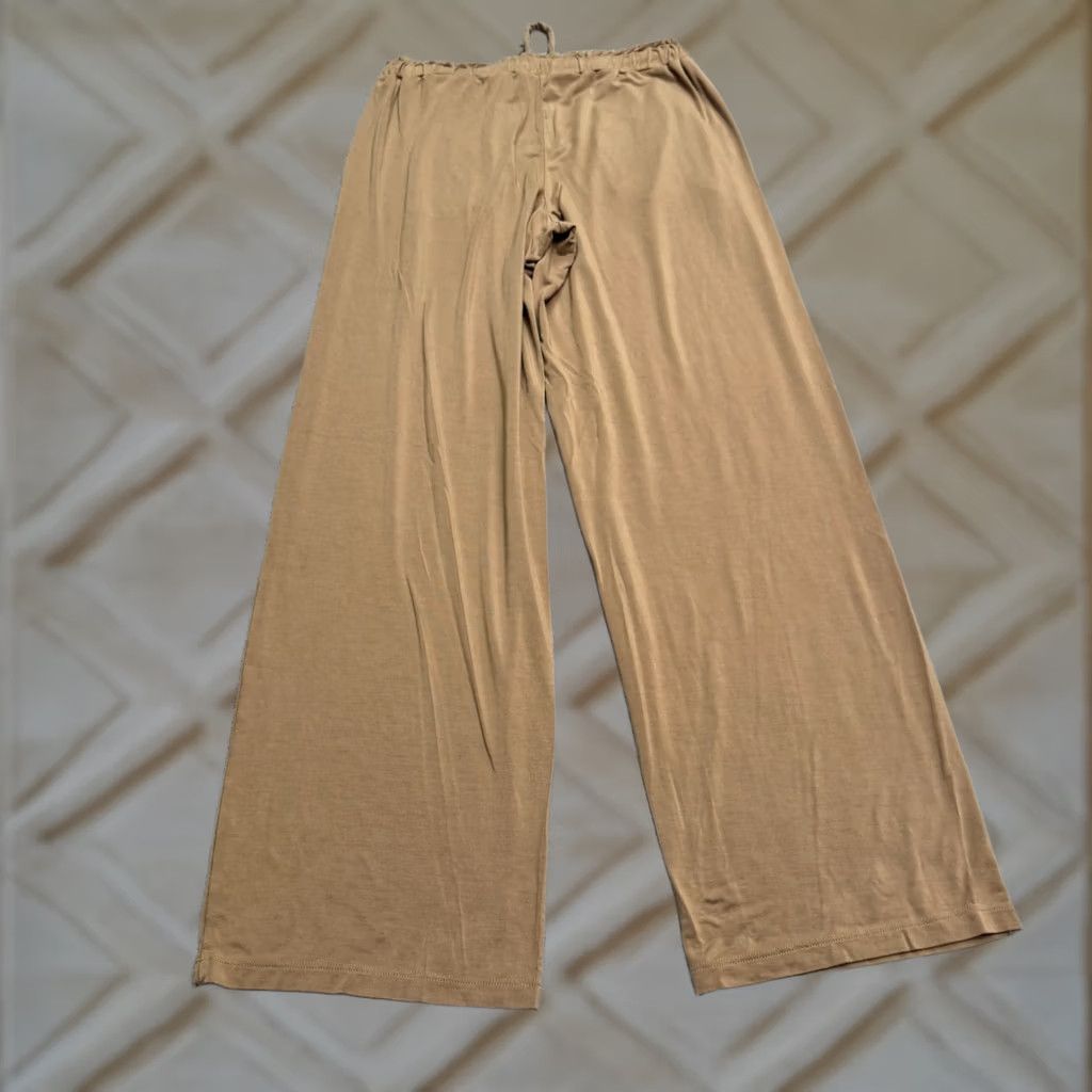 Vintage Knix Lounge Pants Womens Small Camel Brown Modal Elastic Waist Wide Leg Casual Size 28" / US 6 / IT 42 - 1 Thumbnail