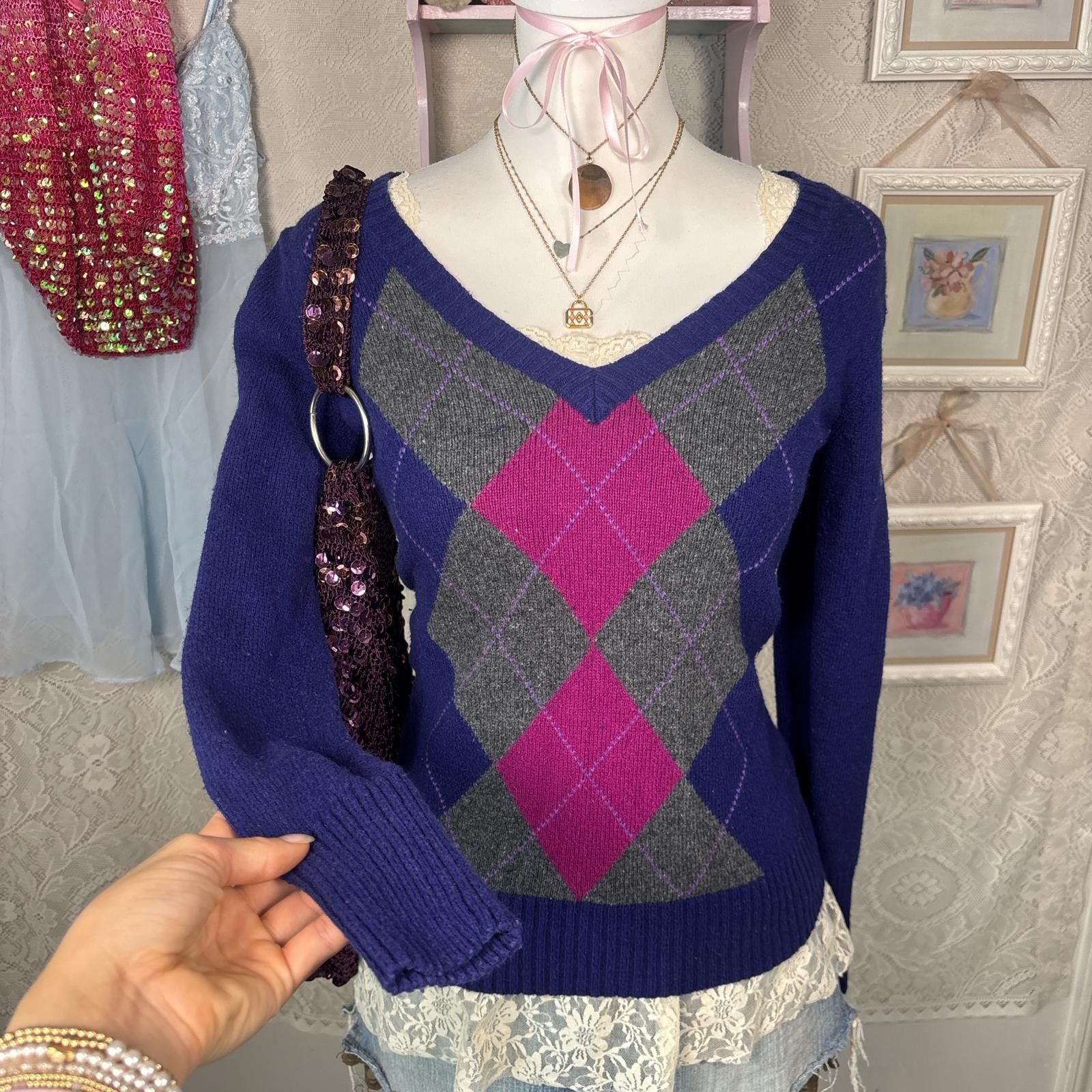 Old Navy vintage y2k purple fitted sweater Size S / US 4 / IT 40 - 3 Thumbnail