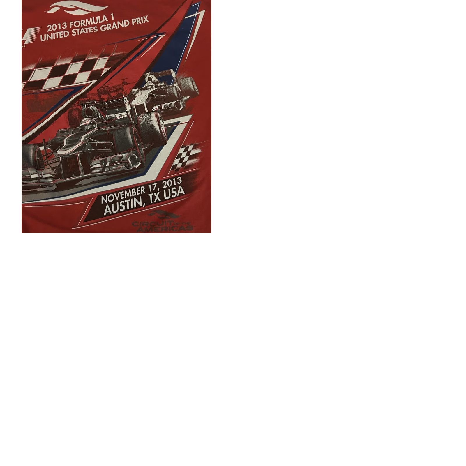 Gildan Formula 1 United States Grand Prix 2013 Shirt Men L Red Double-Sided Texas Gildan Size US L / EU 52-54 / 3 - 11 Thumbnail