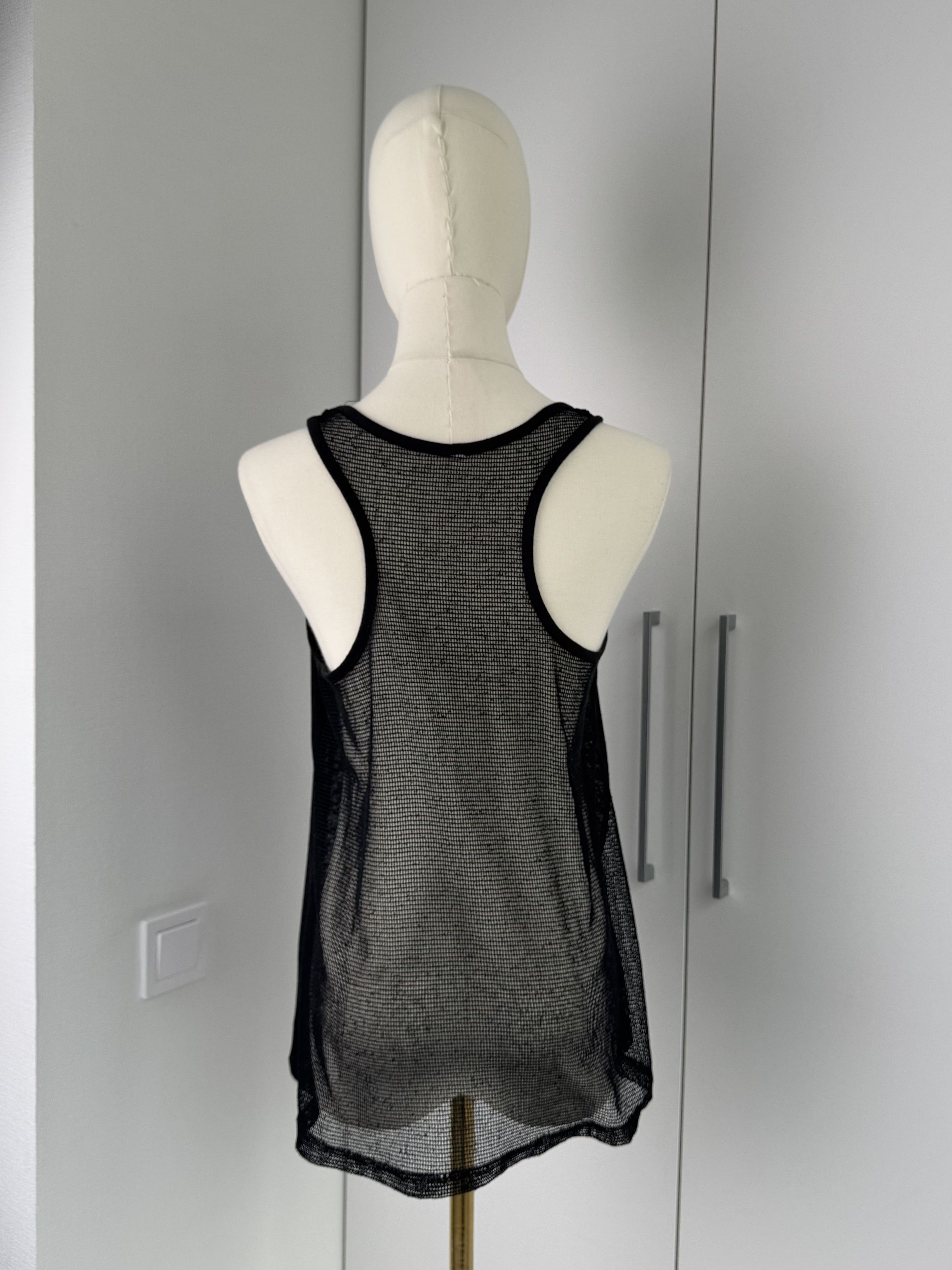 Vintage Women Black Tank Top Y2K Vintage Graphic Heart Palm Print Size M / US 6-8 / IT 42-44 - 3 Thumbnail