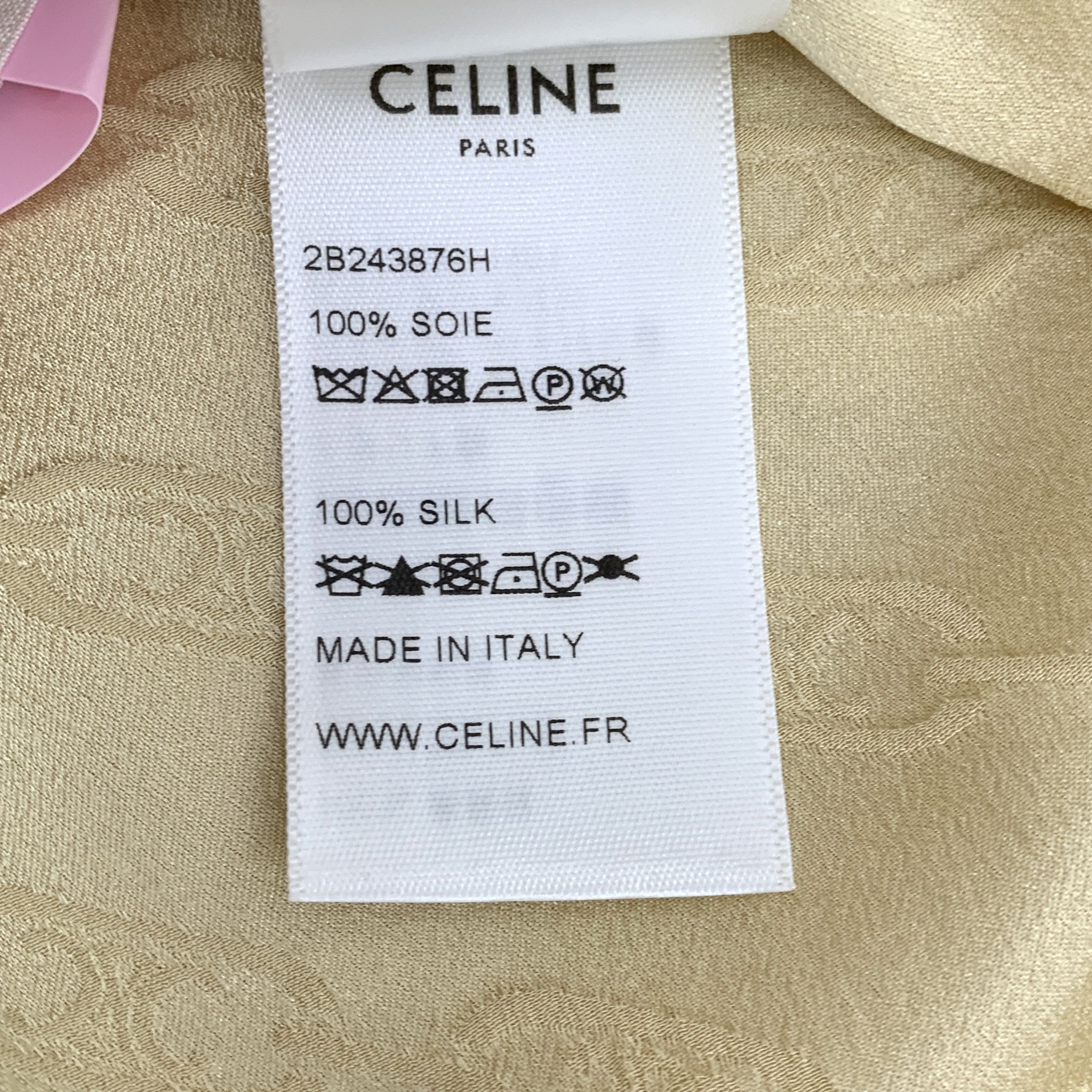 Celine Celine Shirt – Brown Triomphe Silk Print (Size M) Size M / US 6-8 / IT 42-44 - 6 Thumbnail