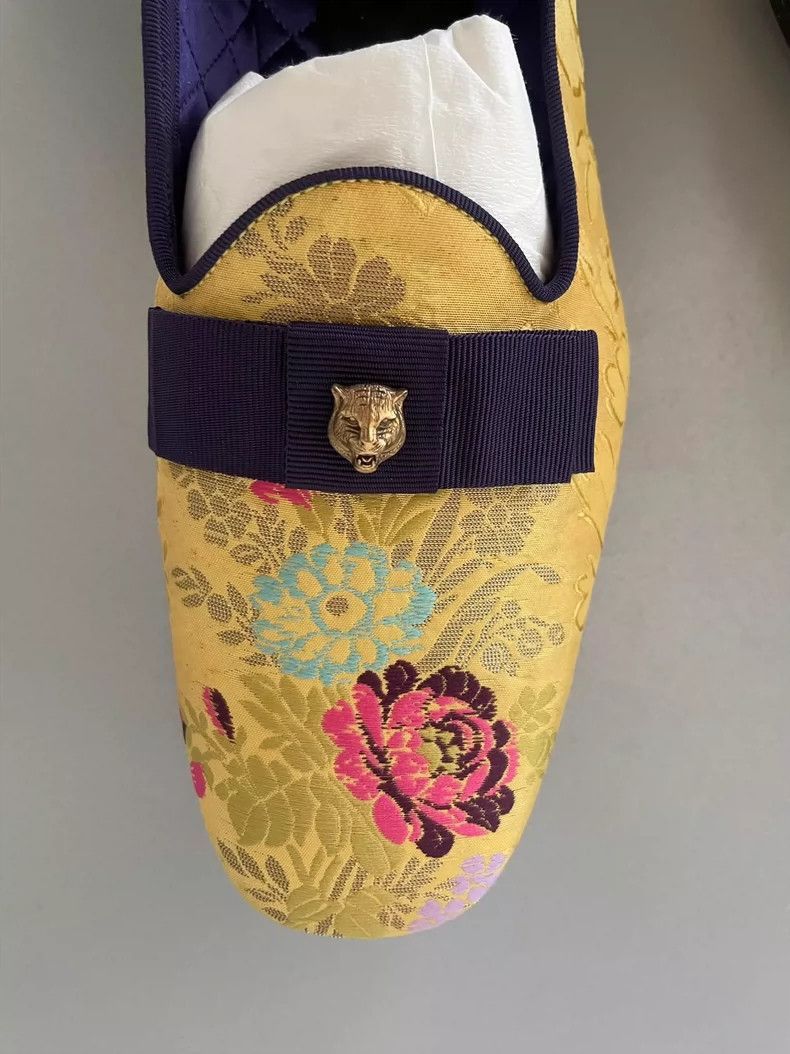 Gucci Gucci Men's Floral Loafers with Tiger Decoration-2505 Size US 6 / IT 36 - 5 Thumbnail