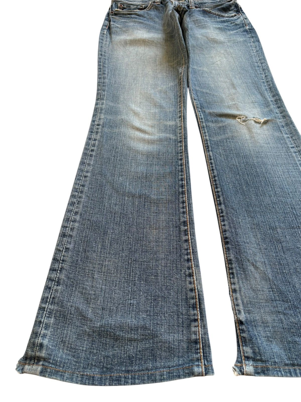 Japanese Brand Vintage Japanese Brand Faded Wash Distress Rip Flare Jeans Size US 30 / EU 46 - 6 Thumbnail