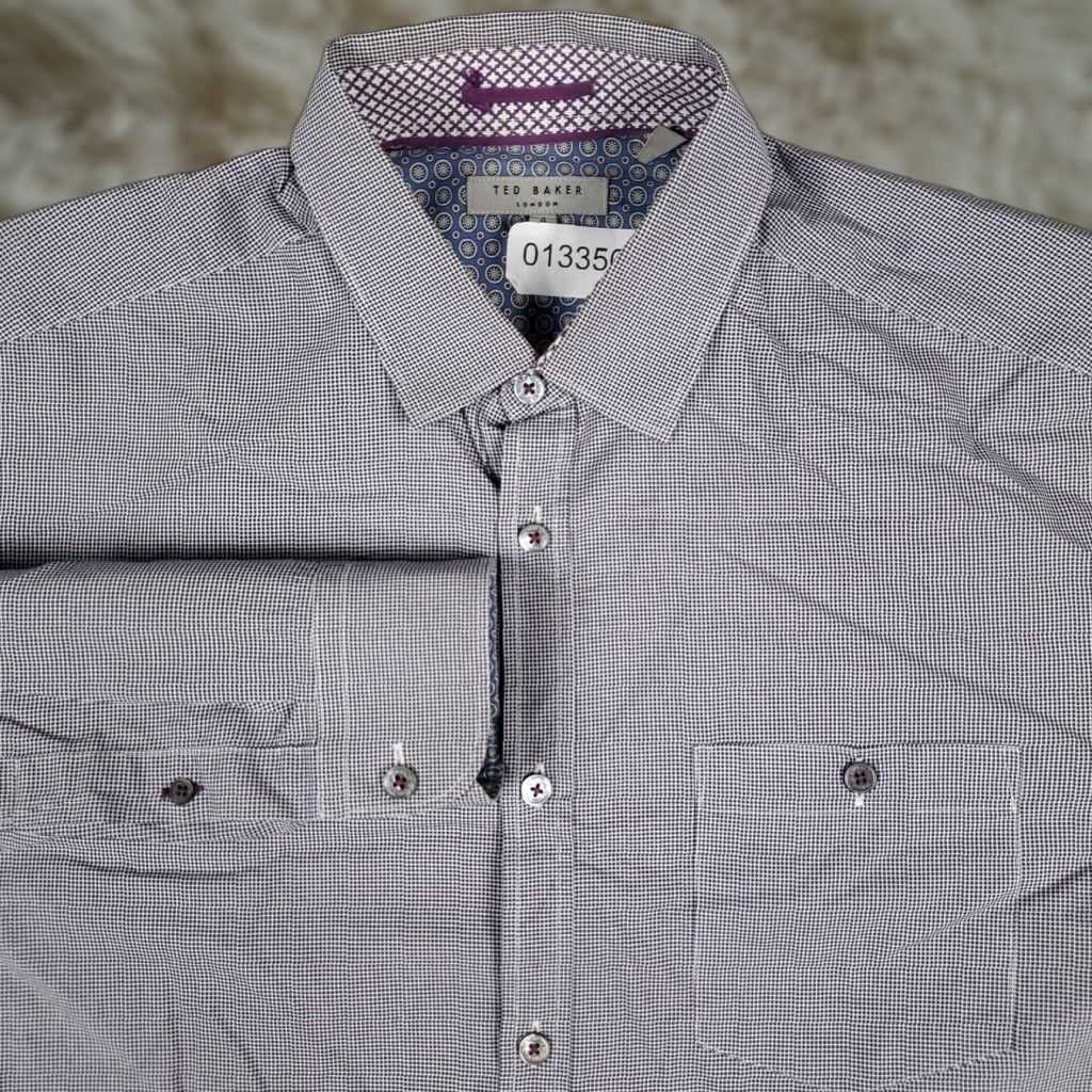 Ted Baker Ted Baker Purple Mens Long Sleeve Button-Up Shirt Size 4 - Polka Dot, Casual/Business Size US S / EU 44-46 / 1 - 1 Thumbnail