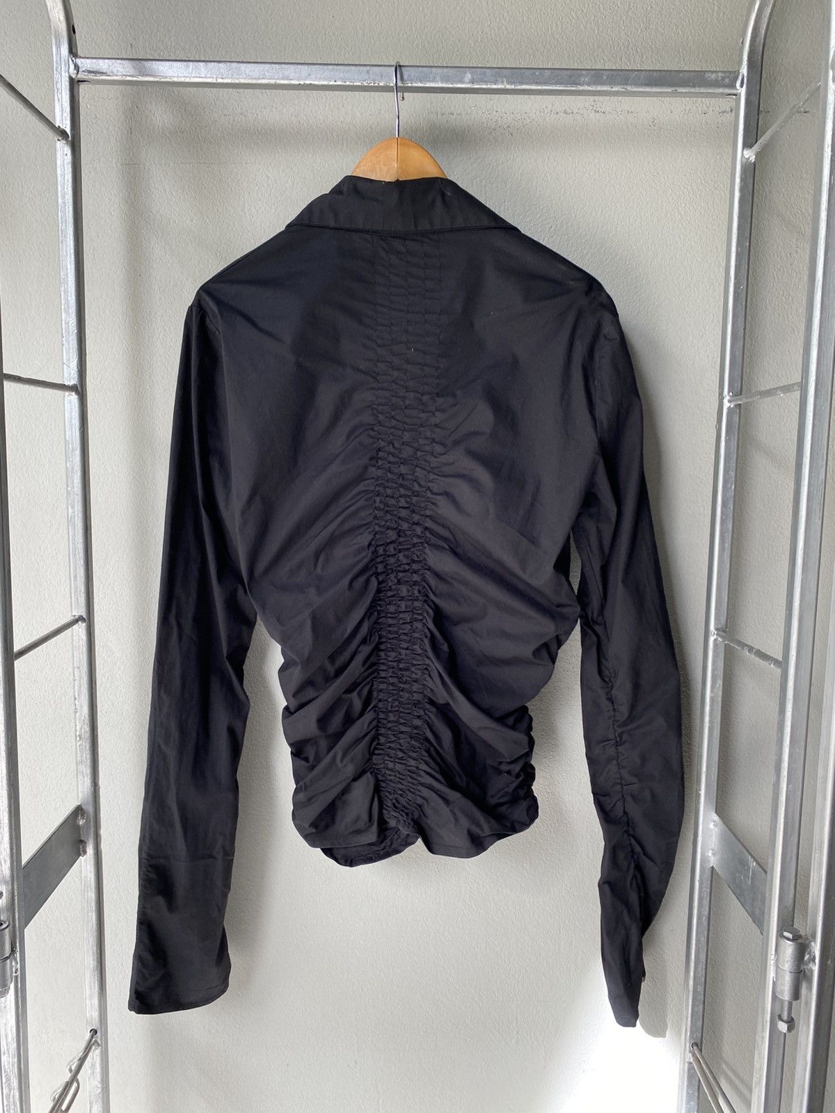Designer × Japanese Brand Y2K Mayentl Black Ruched Long-Sleeve Blouse Size M / US 6-8 / IT 42-44 - 2 Thumbnail