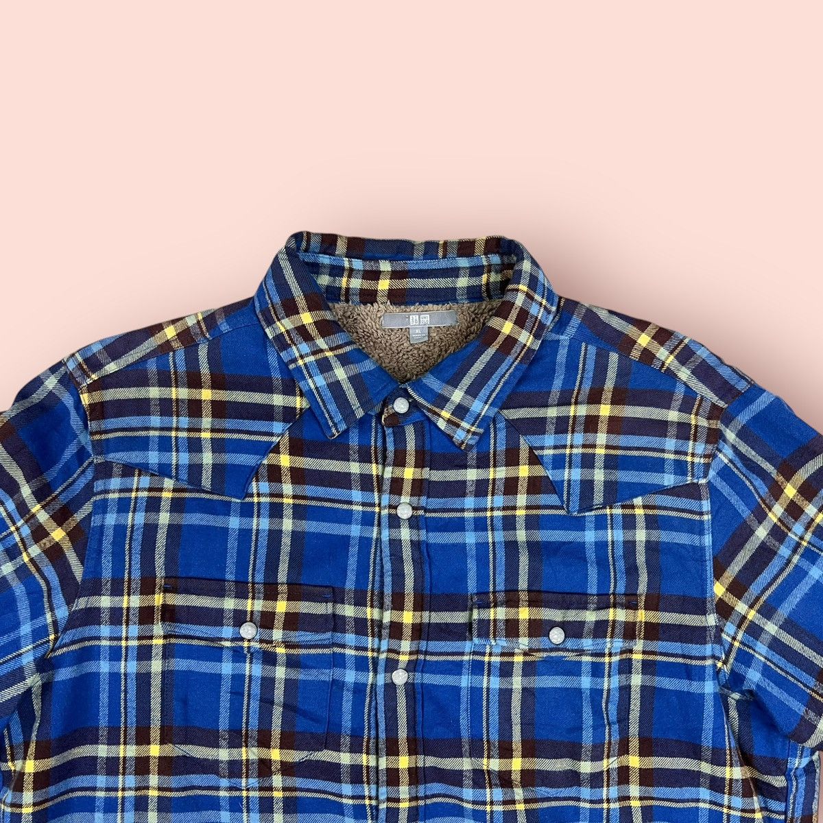 Flannel × Japanese Brand × Uniqlo VINTAGE UNIQLO WESTERN DESIGN DOUBLE CHEST POCKET FLANNEL Size US XL / EU 56 / 4 - 8 Thumbnail