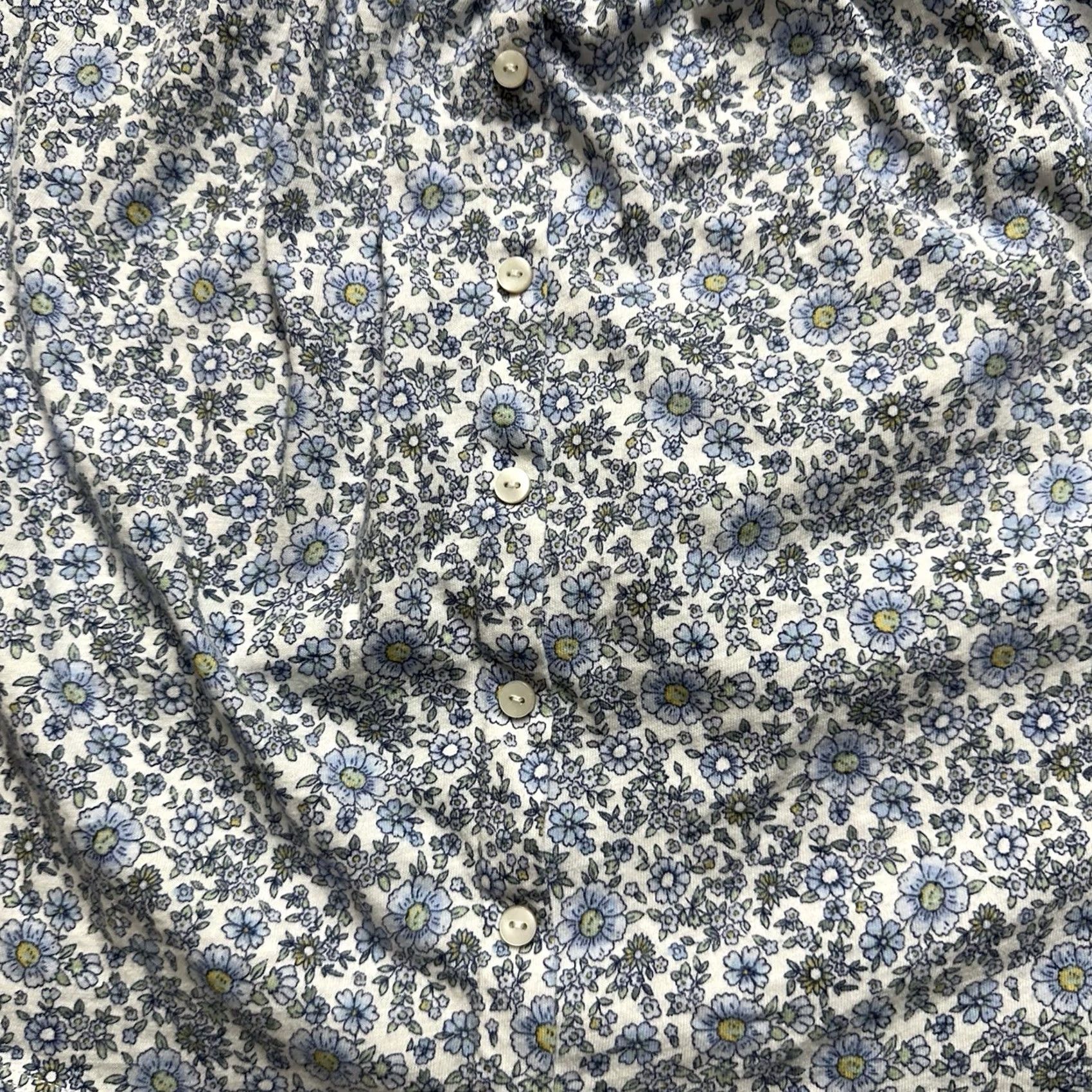 American Eagle Outfitters American Eagle Blouse Womens M Blue White Floral Print Puff Sleeve Square Neck Y2K Cottage Fairy Size M / US 6-8 / IT 42-44 - 7 Thumbnail