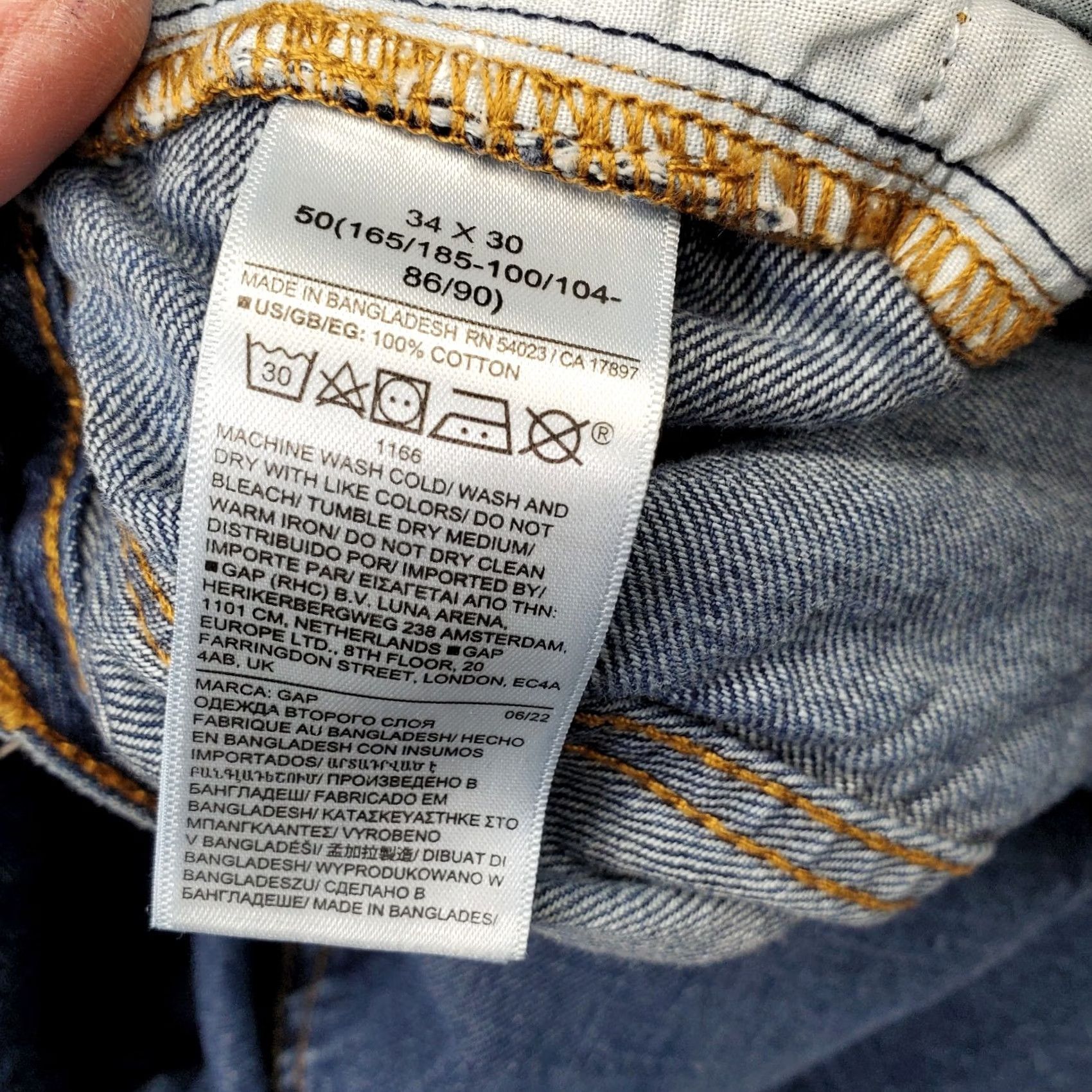Gap Gap Mens Jeans 34 Blue Denim Straight Stretch Flat Front Medium Wash 5-Pocket Design Regular Inseam 30.5" Vintage: No Size US 34 / EU 50 - 7 Thumbnail