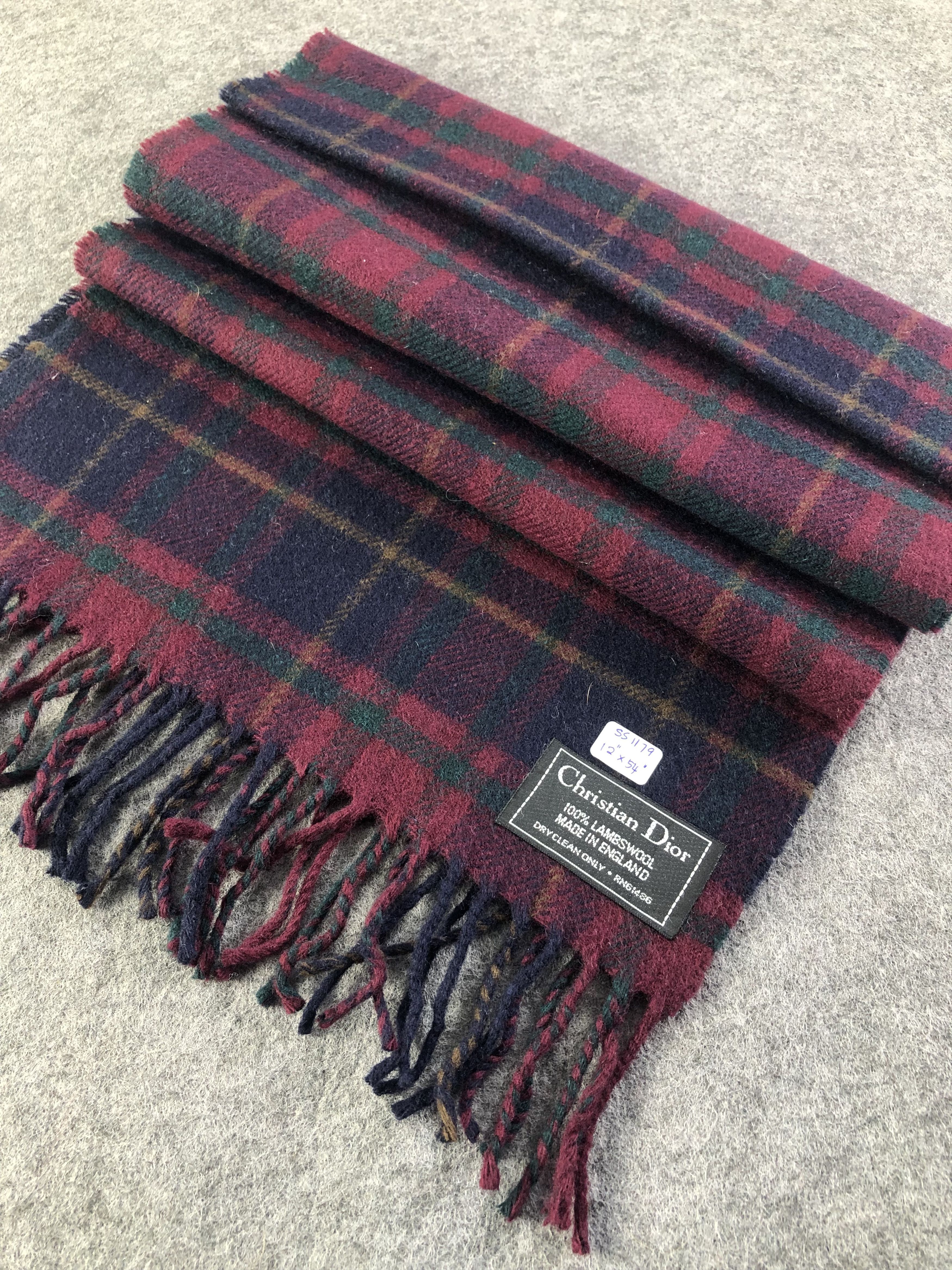 Christian Dior Tartan Scarf / Muffler / Neckwear