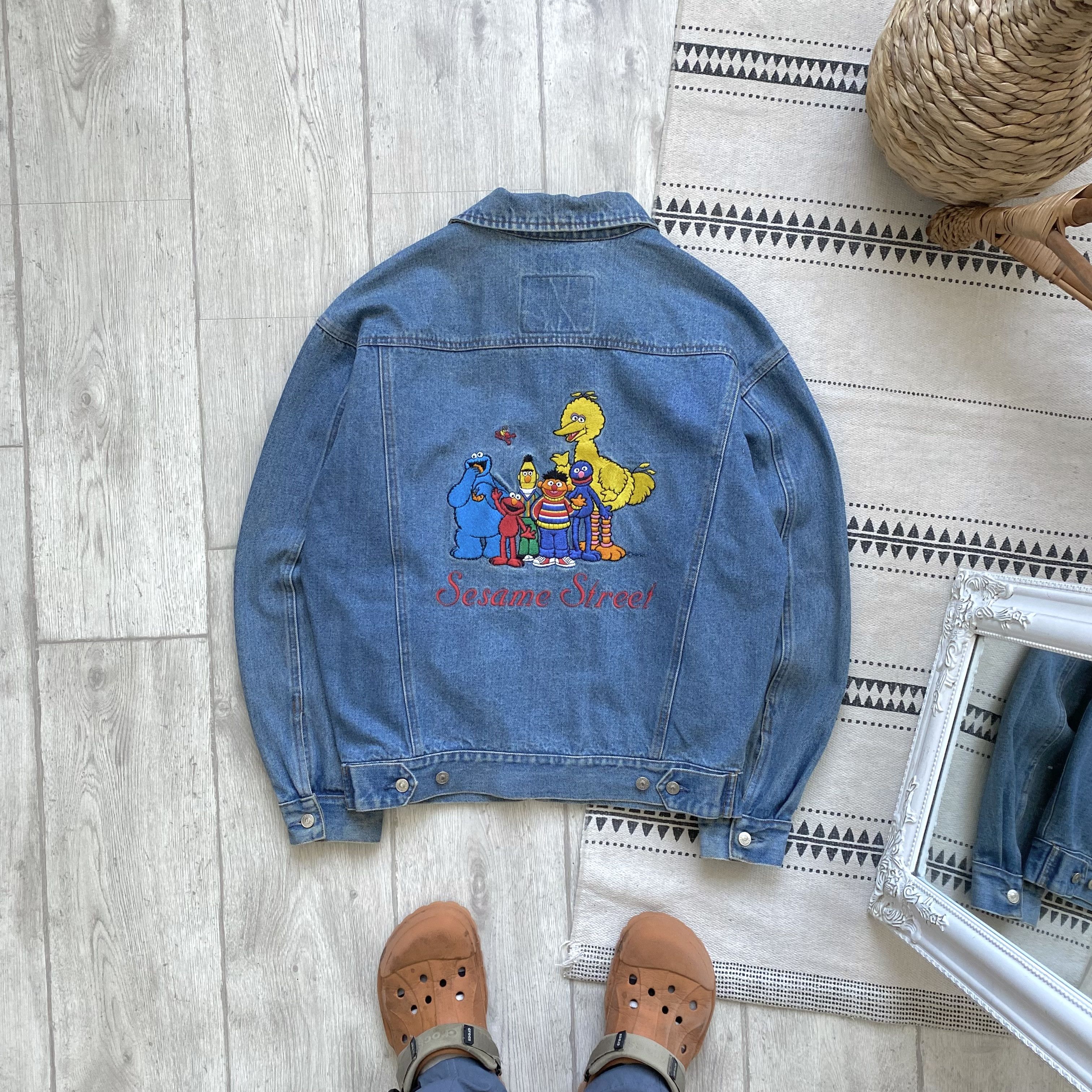 Disney Crazy Vintage 90s Sesame street Denim Jacket Disney Anima Size US M / EU 48-50 / 2 - 1 Thumbnail