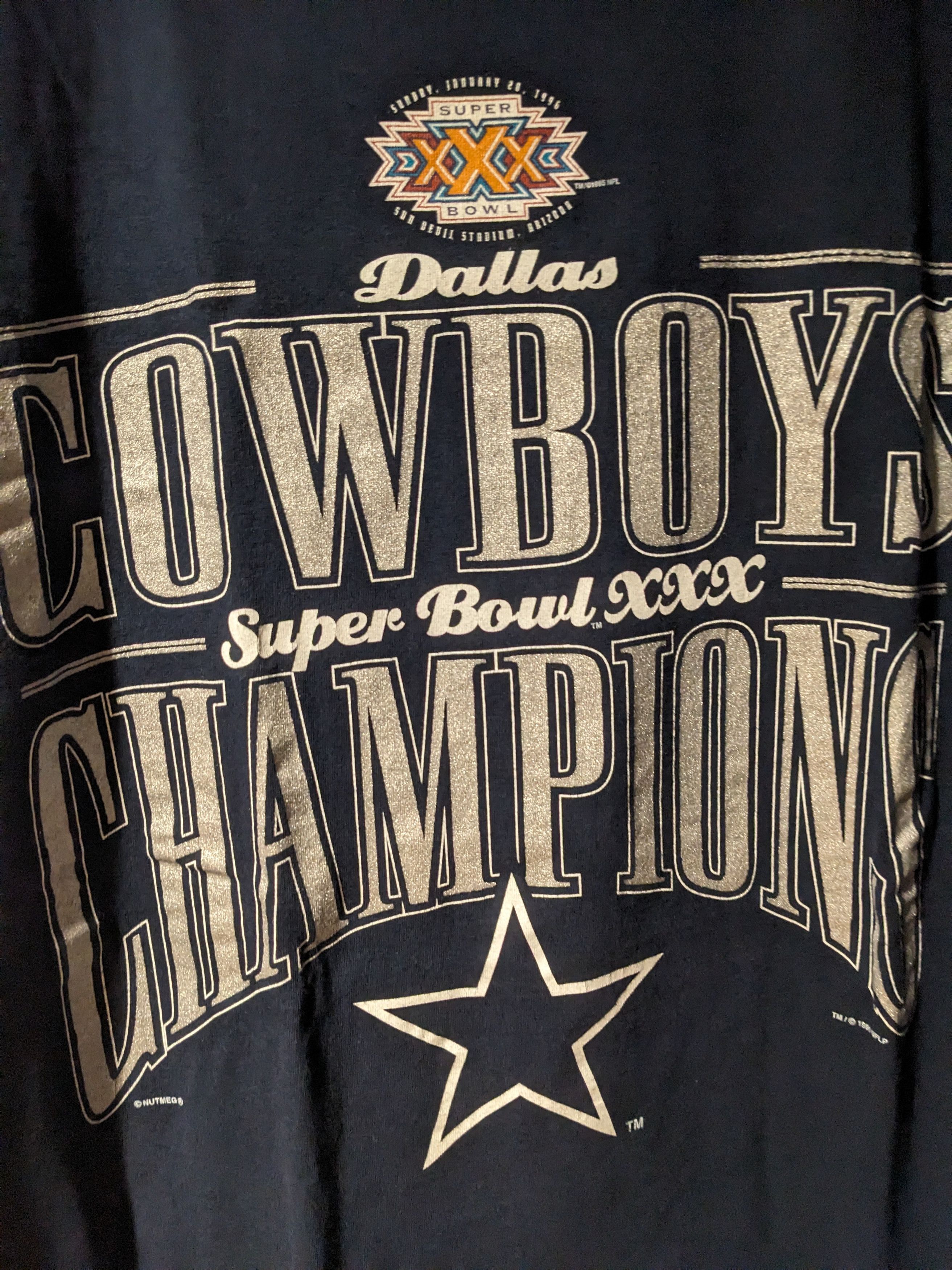 NFL × Vintage Vintage 1996 Super Bowl Dallas Cowboys NFL Football T-Shirt Size US XL / EU 56 / 4 - 2 Thumbnail