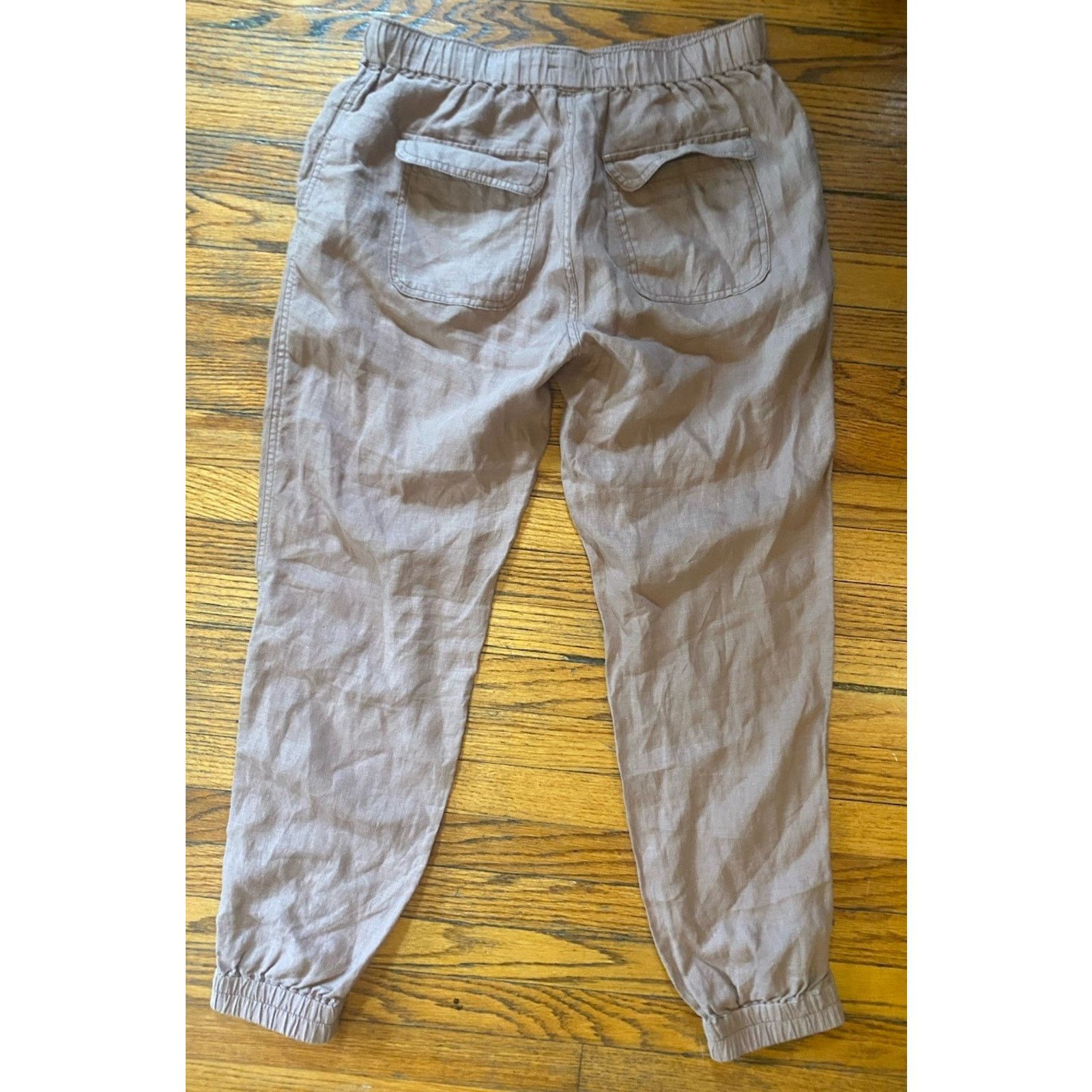 Cynthia Rowley Cynthia Rowley Pants Women's M Beige 100% Linen Jogger Size 30" / US 8 / IT 44 - 4 Thumbnail
