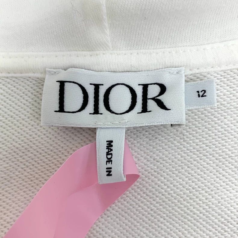 Dior Dior Size 12 White logo letter print cotton hooded zipper Size US XS / EU 42 / 0 - 5 Thumbnail