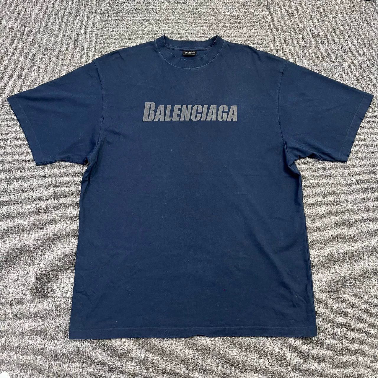 Balenciaga Balenciaga blue distressed cracked letters Size US XS / EU 42 / 0 - 1 Thumbnail