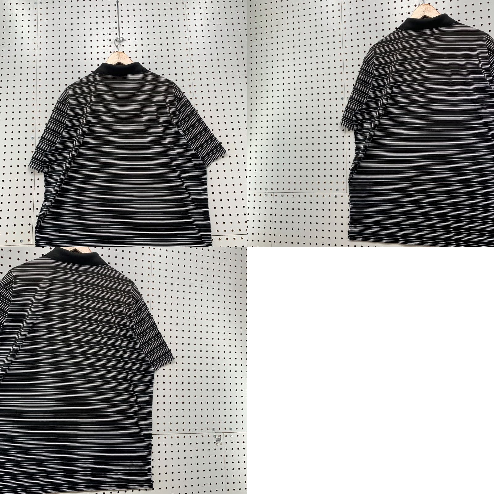 Nike VINTAGE Nike Golf Polo Shirt Mens XL Black Gray Striped Short Sleeve Nike Dri-Fit 24.5x30 Mens Shirts Polo Golf Size US XL / EU 56 / 4 - 10 Thumbnail