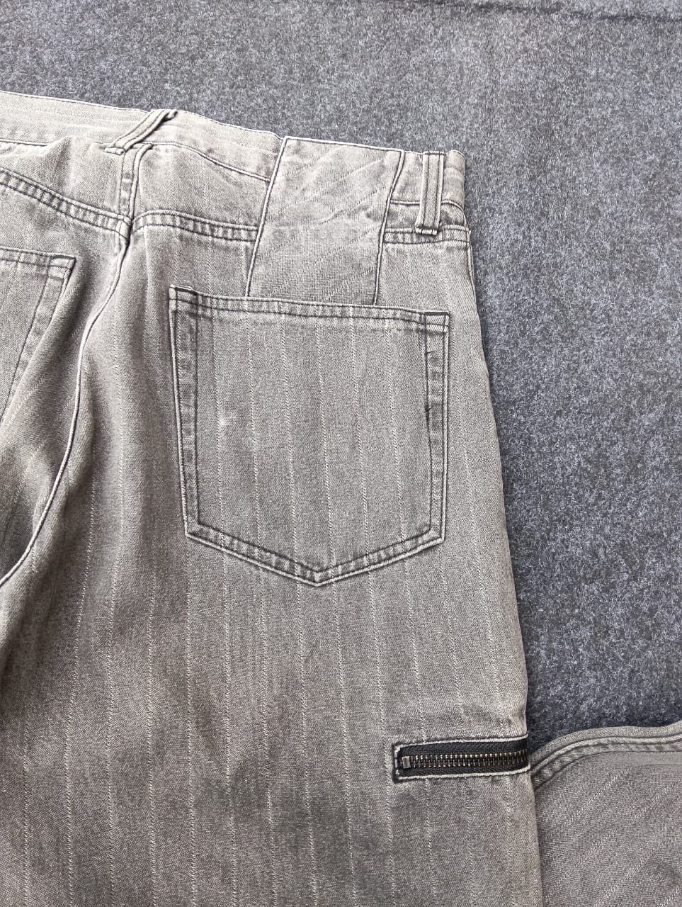 PPFM PPFM wide Leg pinstripe Denim pants with side zipper pocket Size US 29 - 9 Thumbnail