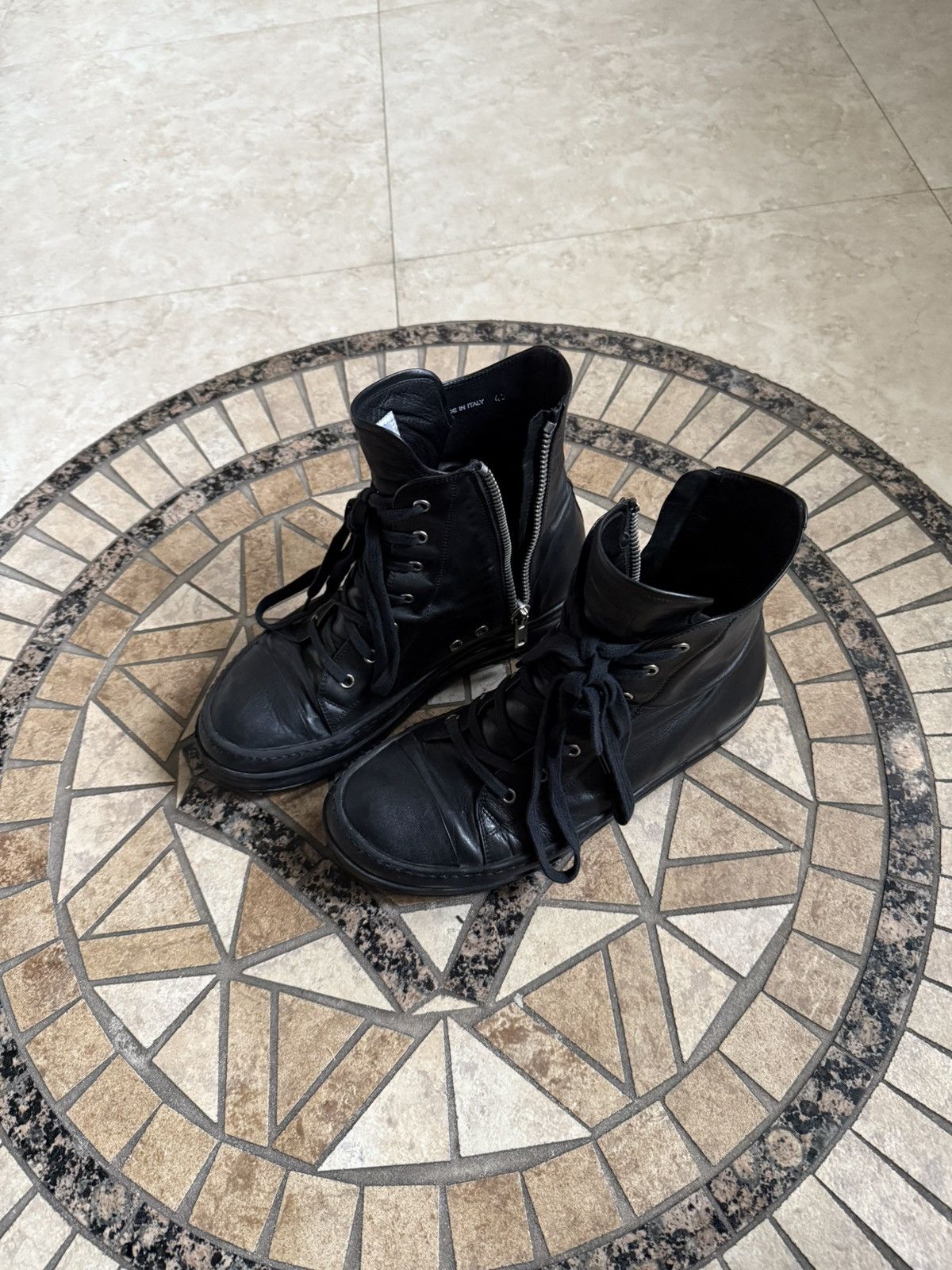 Rick Owens SS09 “Crust” Leather Staple Ramones Size US 10 / EU 43 - 5 Thumbnail