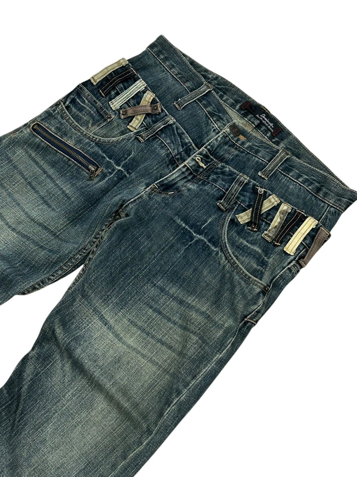 Le Grande Bleu (L.G.B.) Vintage Dominate Double Waist Mud Washed Whisker Clawn Mark Size US 33 - 8 Thumbnail