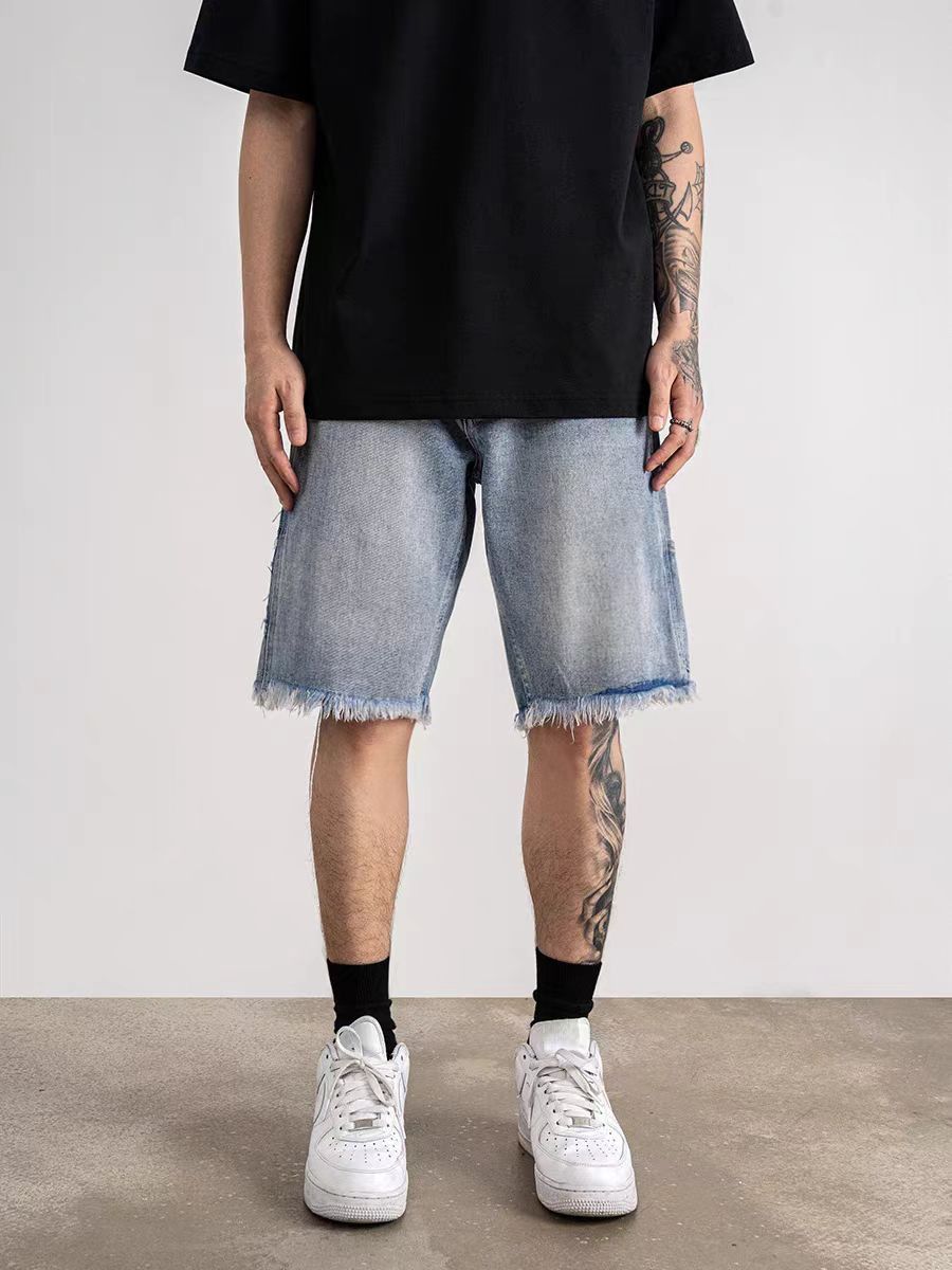 Japanese Brand × Jean Street hip hop patchwork washed skateboard denim shorts Size US 30 / EU 46 - 4 Thumbnail