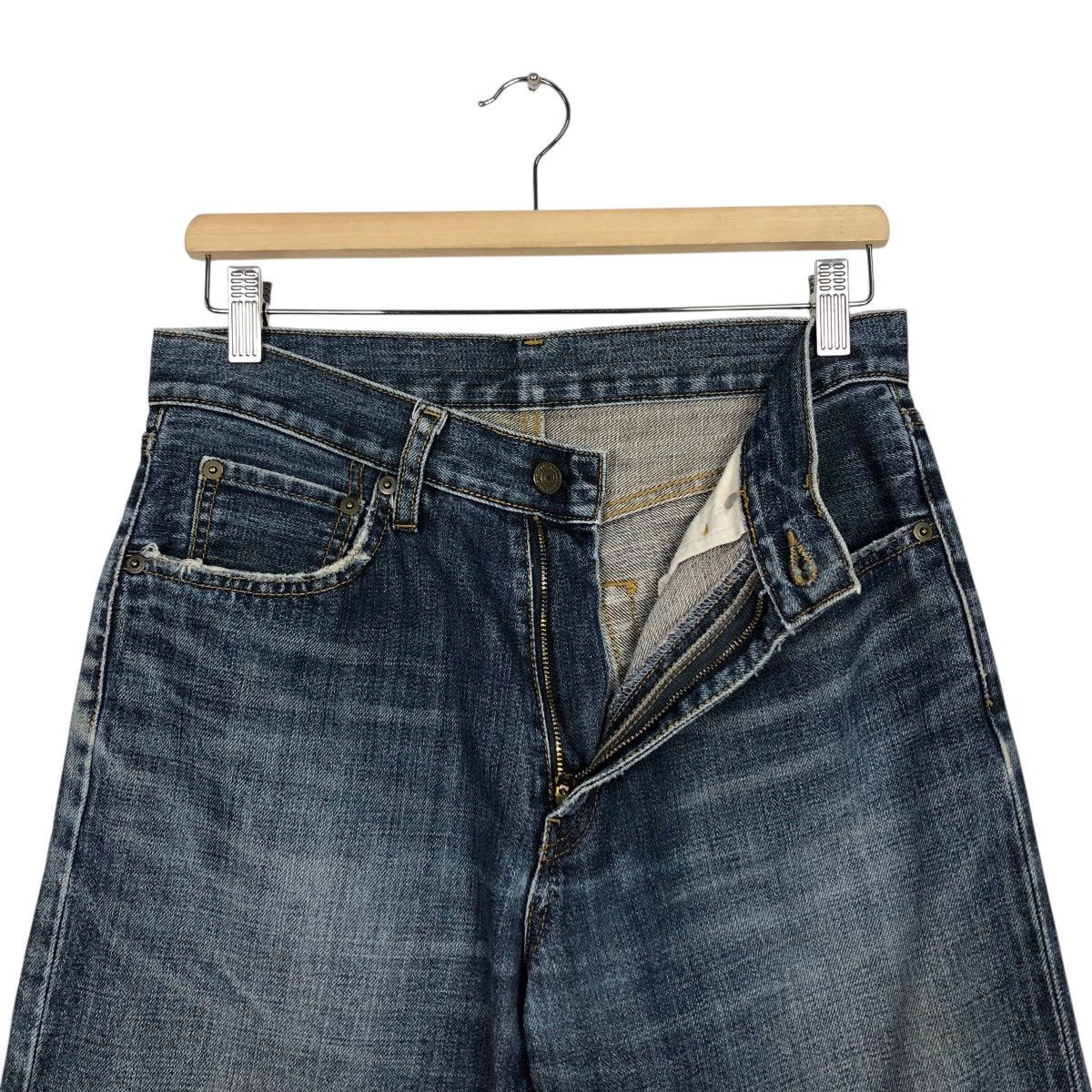 Japanese Brand Ring Denim Dark Wash Straight Leg Jeans Faded Size US 30 / EU 46 - 17 Thumbnail