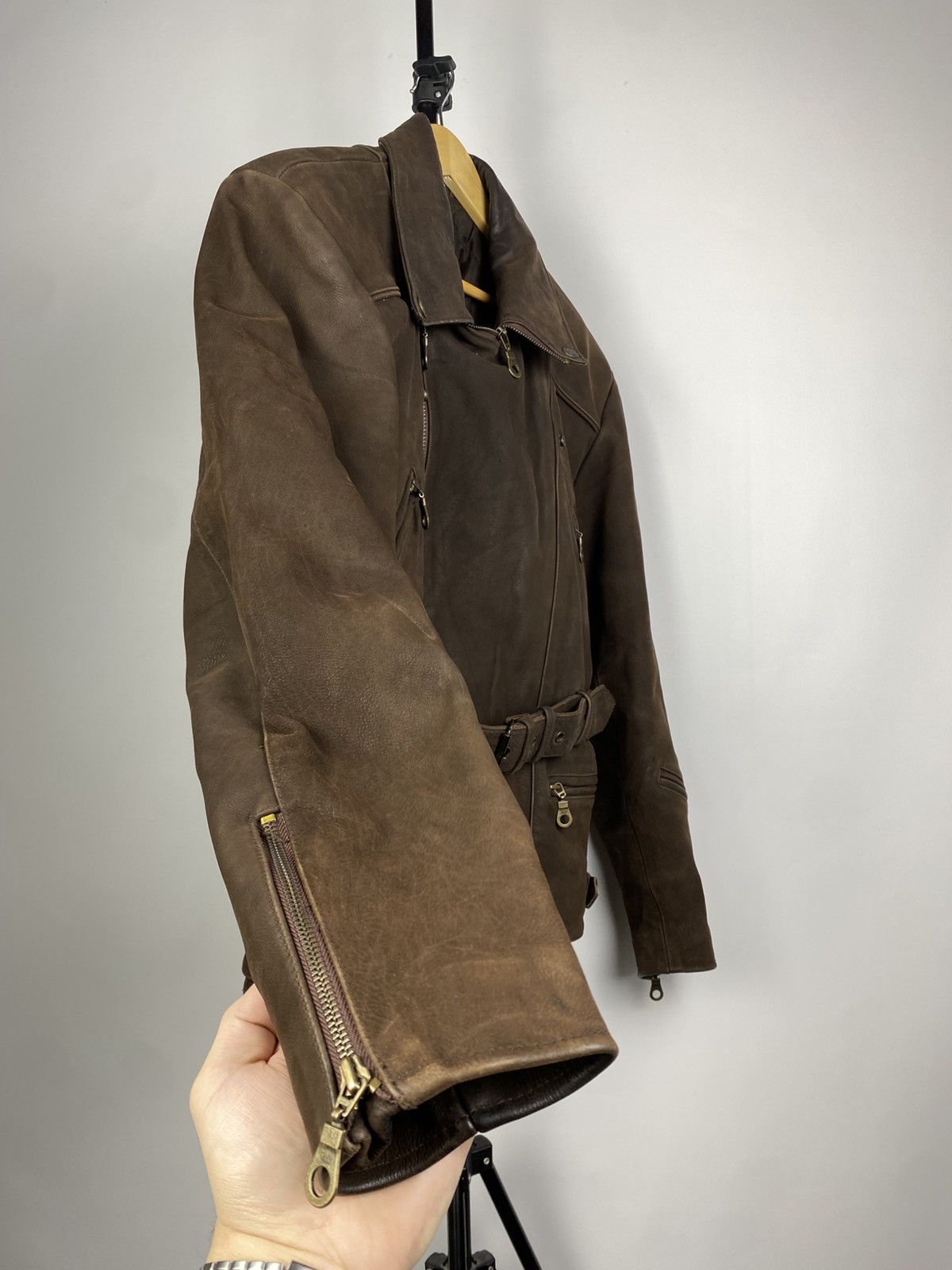 Leather × Vintage Vintage Genuine Leather MOTO Bomber Jacket Rock Punk Size US S / EU 44-46 / 1 - 9 Thumbnail