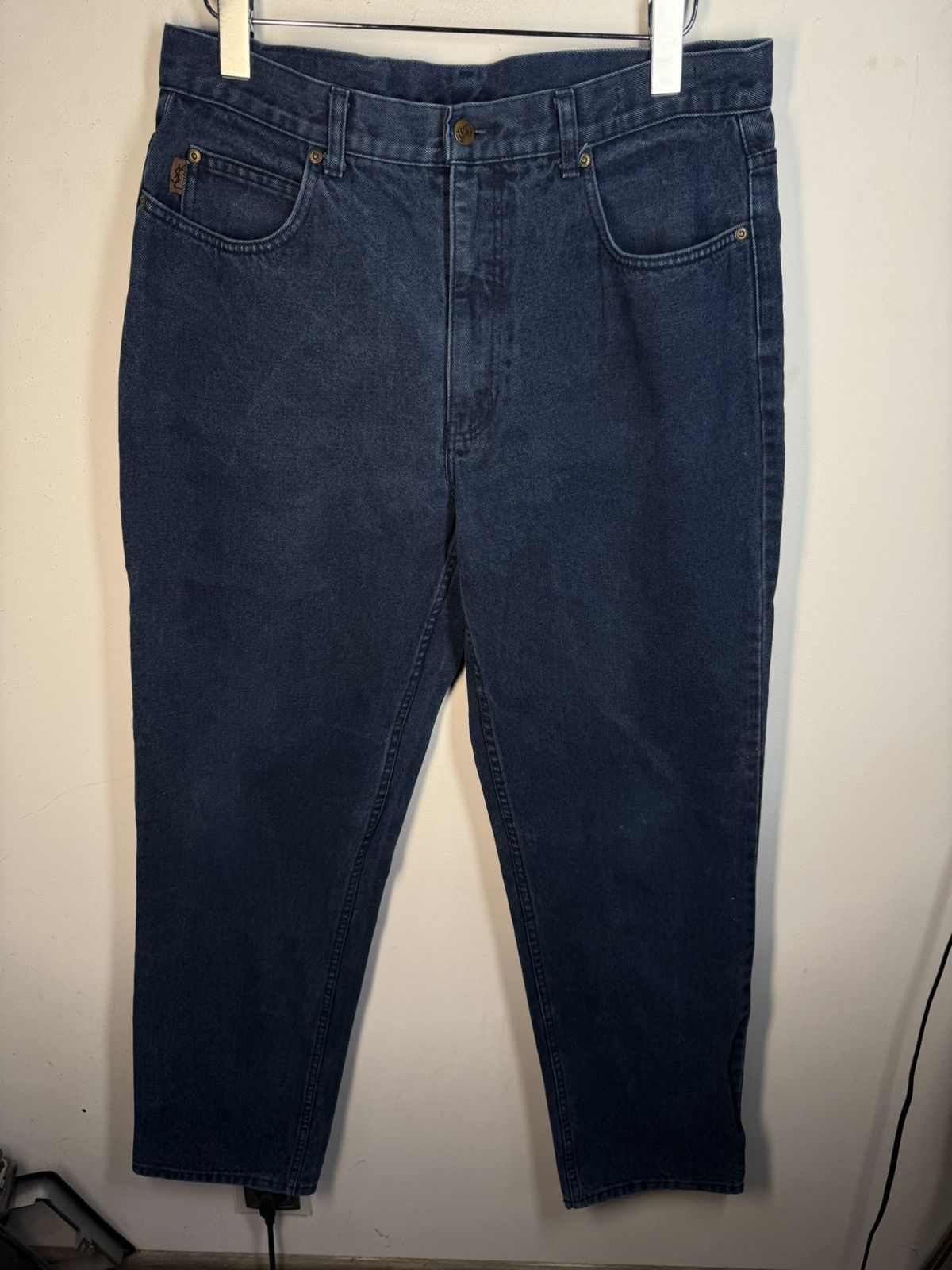 Yves Saint Laurent 90s 34x34 Vintage YSL Jeans Denim Pants Metal Logo Selvedge Size US 34 / EU 50 - 3 Thumbnail