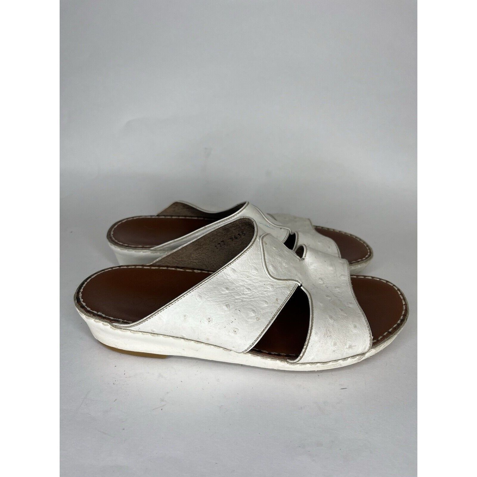 Other Barjeel White Leather Comfort Walking Wedge Slides Sandals W Size US 7.5 / IT 37.5 - 1 Thumbnail