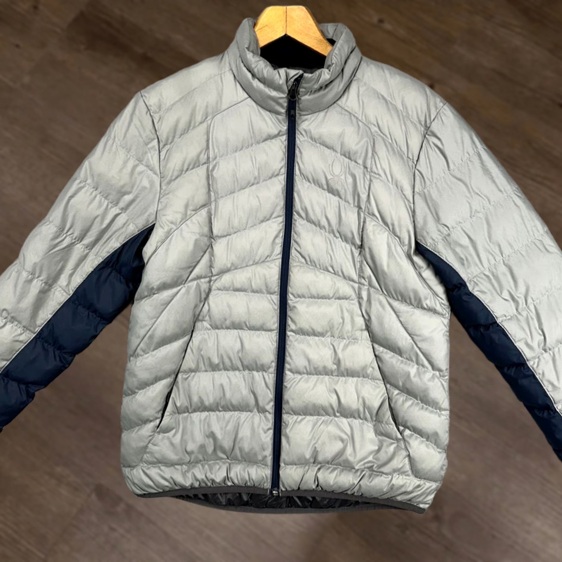 Spyder Spyder Puffer Jacket Mens Medium Silver Grey Blue Full Zip Pockets Quilted Winter Outdoor Jacket Size US M / EU 48-50 / 2 - 1 Thumbnail