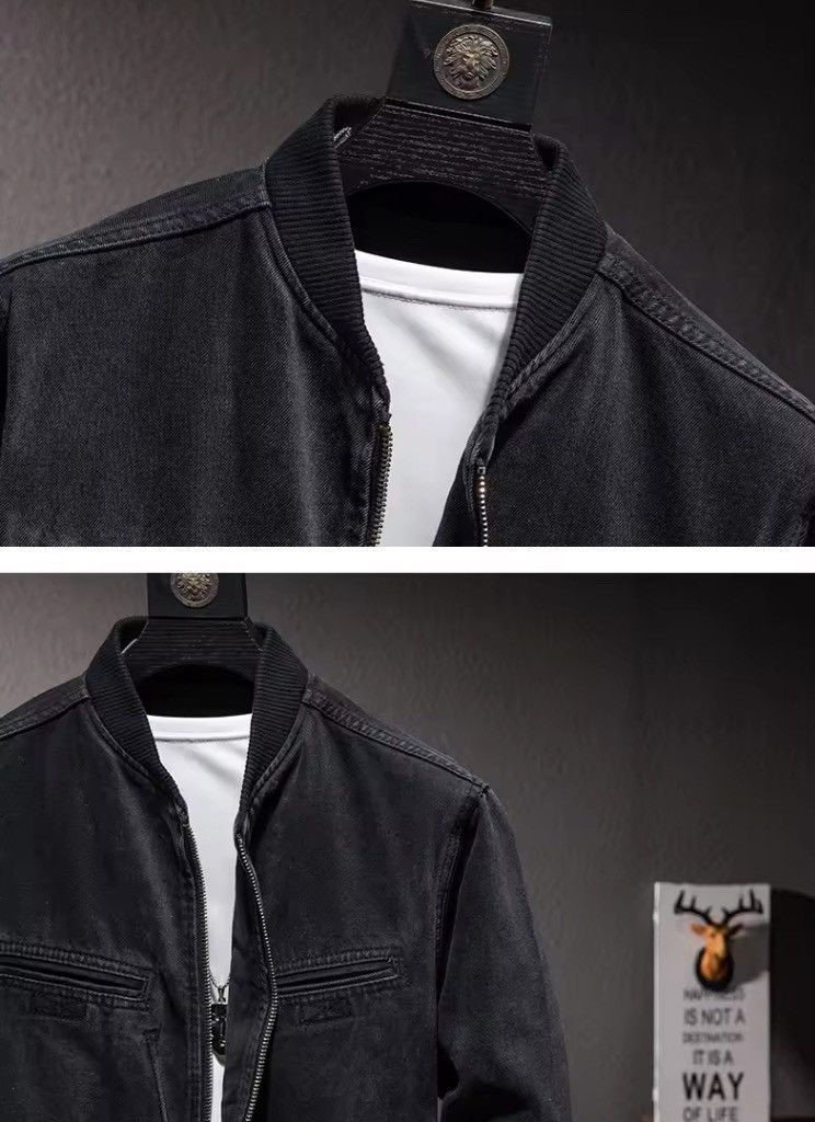 Japanese Brand Stand Collar Zipper Denim Jacket Size US L / EU 52-54 / 3 - 3 Thumbnail